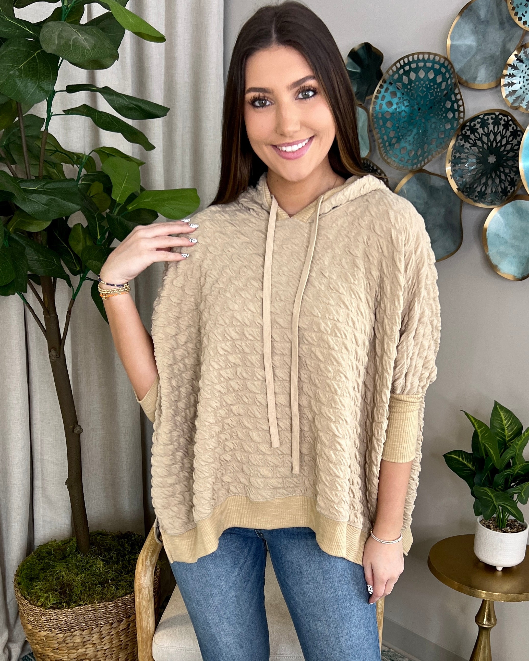All On You Khaki Puff Textured Top-Shop-Womens-Boutique-Clothing