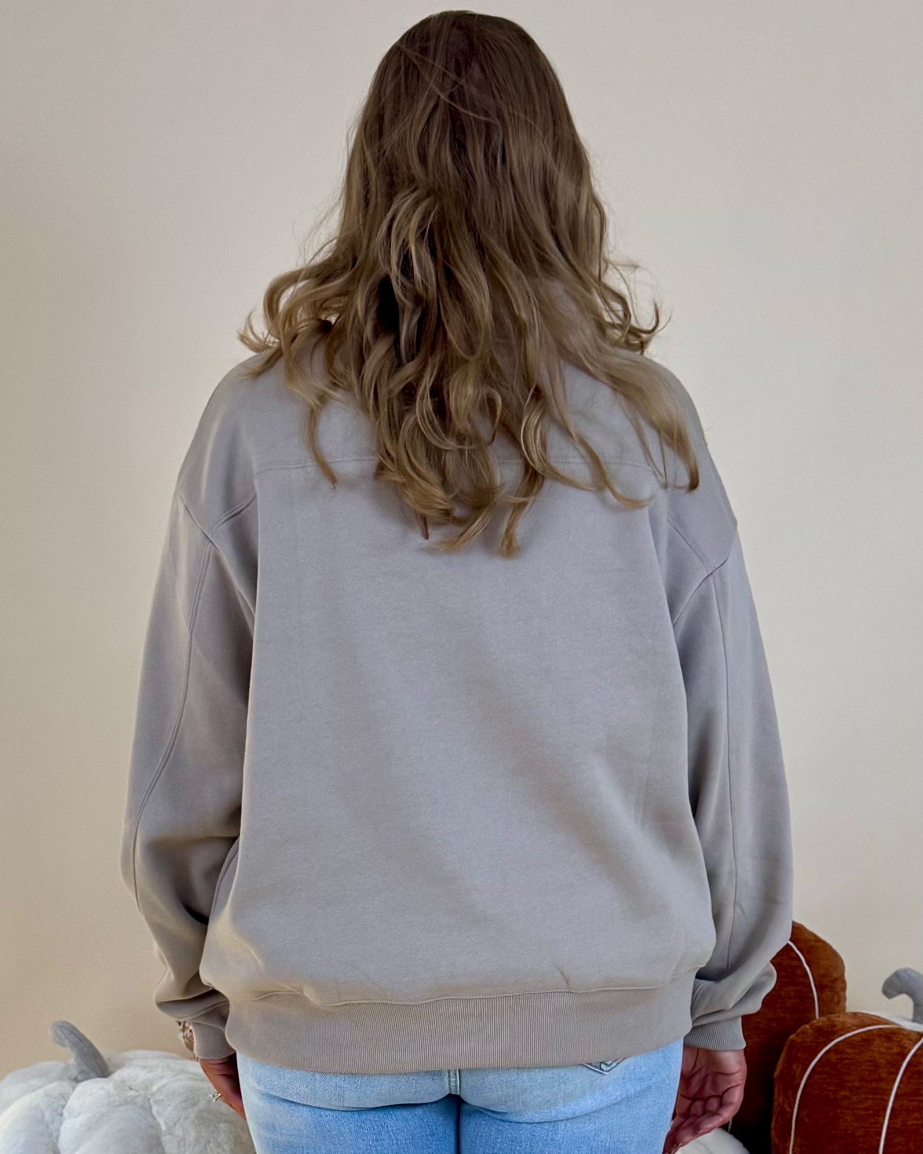 Daily Wear Ash Mocha Plus Zip Sweatshirt-Shop-Womens-Boutique-Clothing