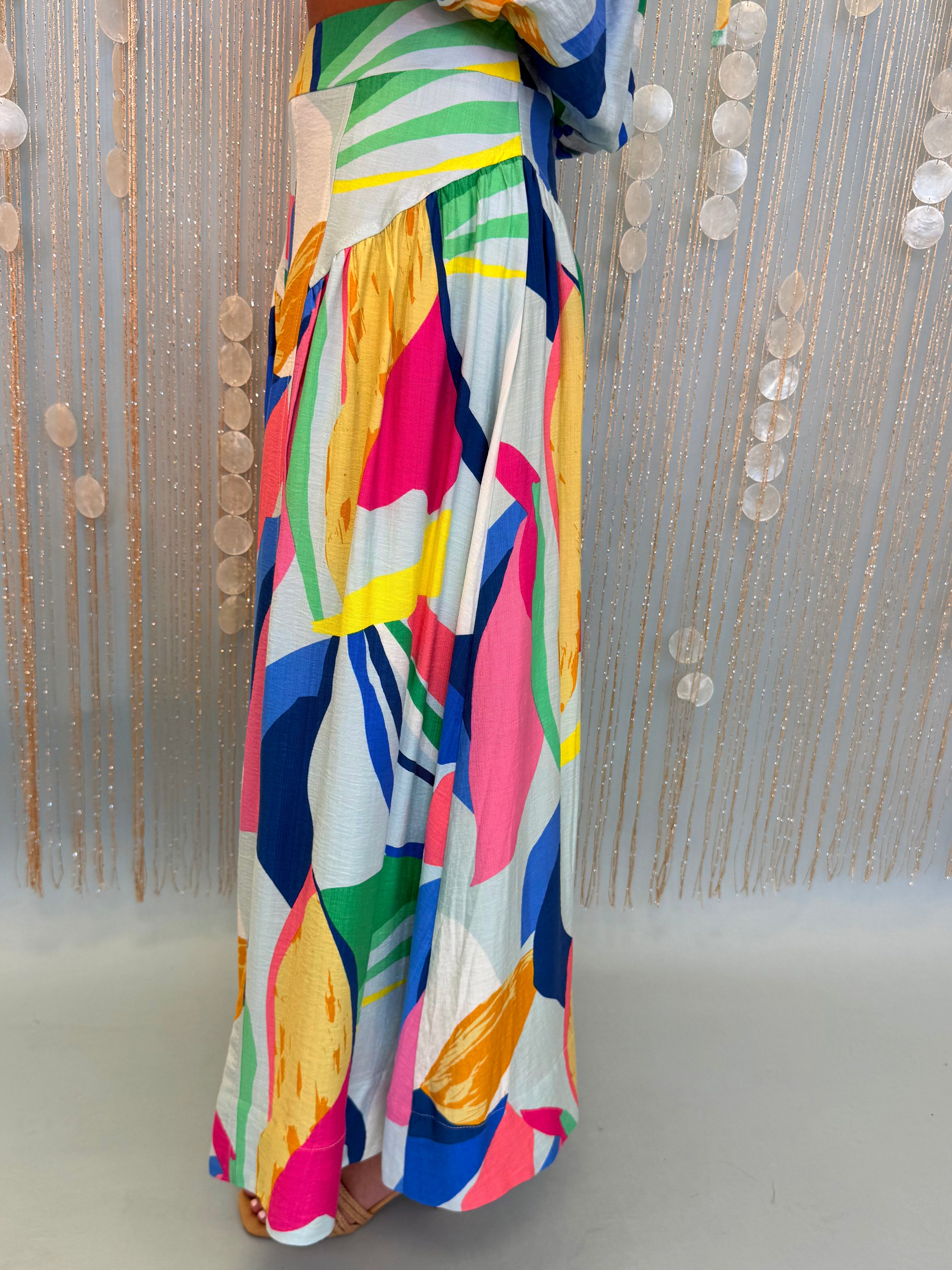 Feeling Vacay Sky Mix Abstract Basque Skirt-Shop-Womens-Boutique-Clothing