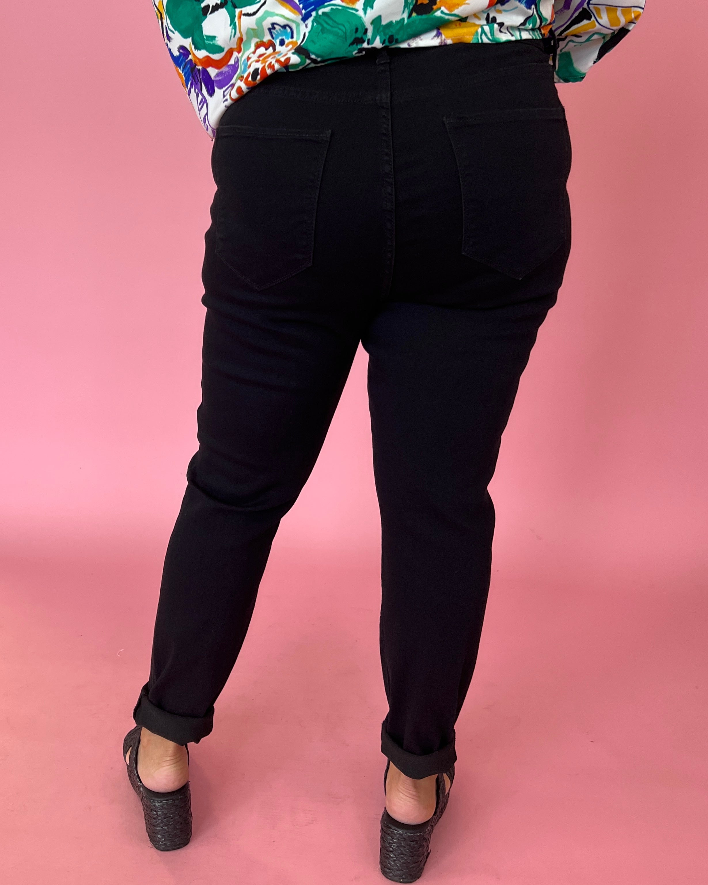 Casual Feelings Plus Black Pull On Jeans-Shop-Womens-Boutique-Clothing