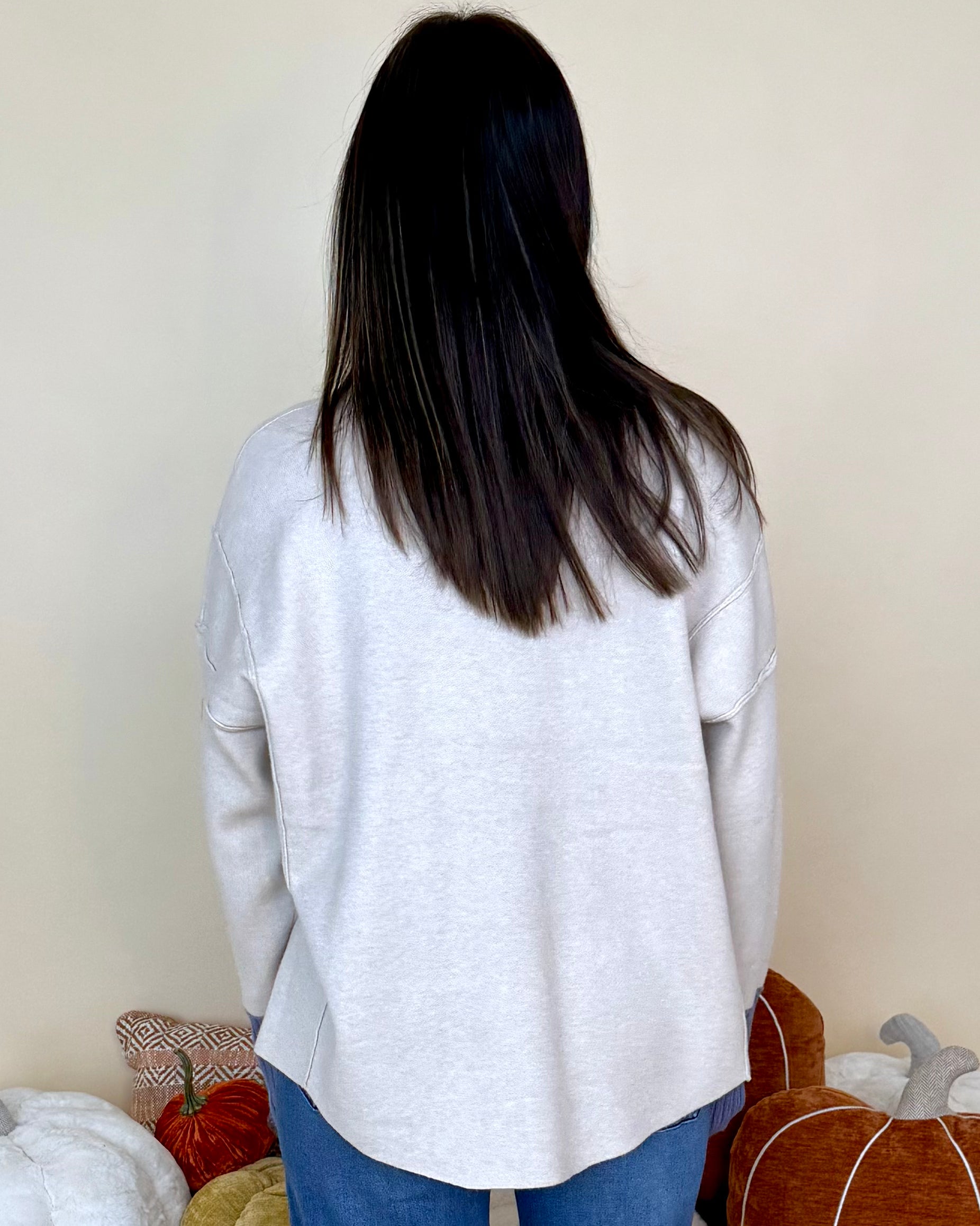 Morning Errands Ecru Contrast Turtleneck Sweater-Shop-Womens-Boutique-Clothing