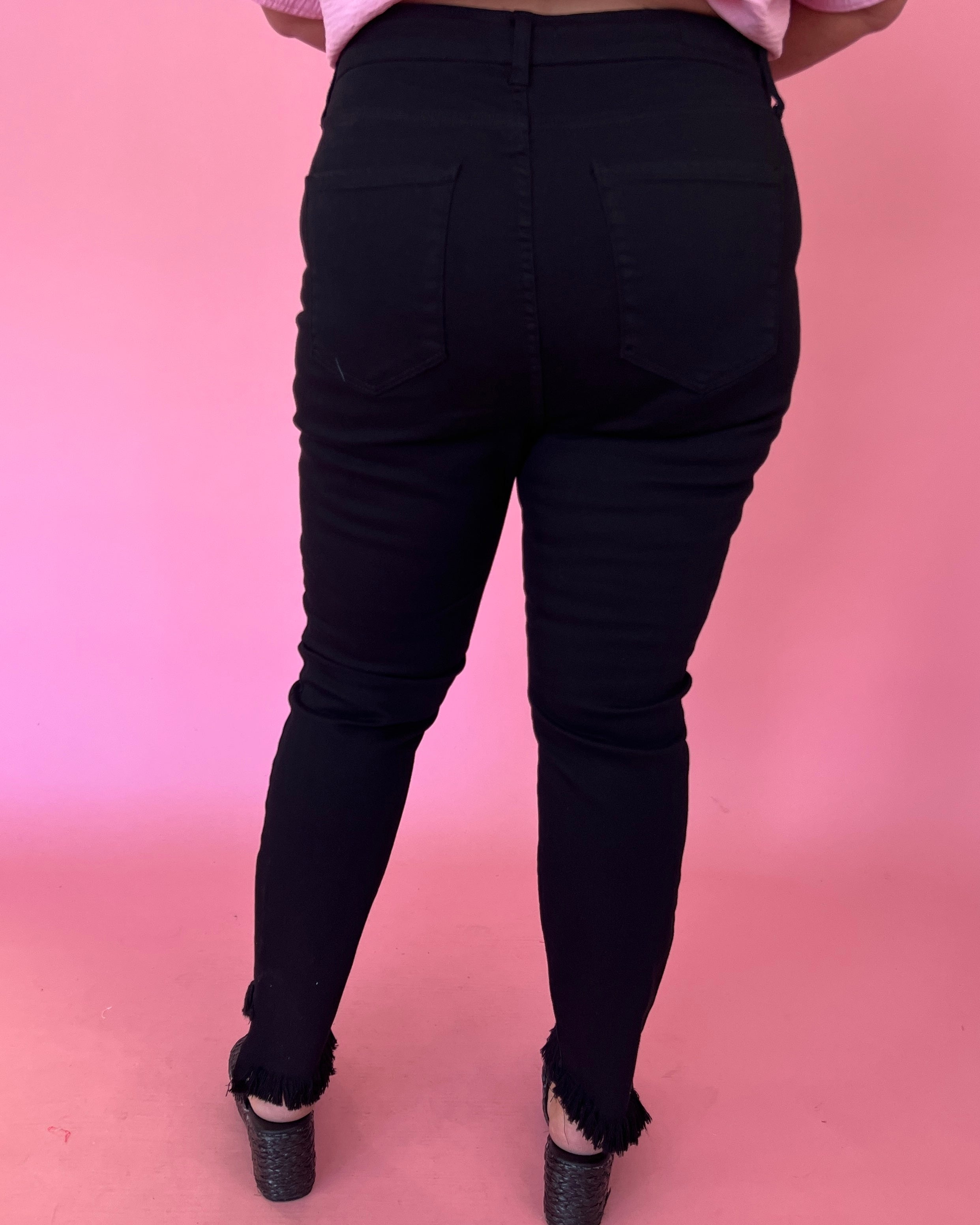 Number One Fan Plus Size Black Cropped Jeans-Shop-Womens-Boutique-Clothing