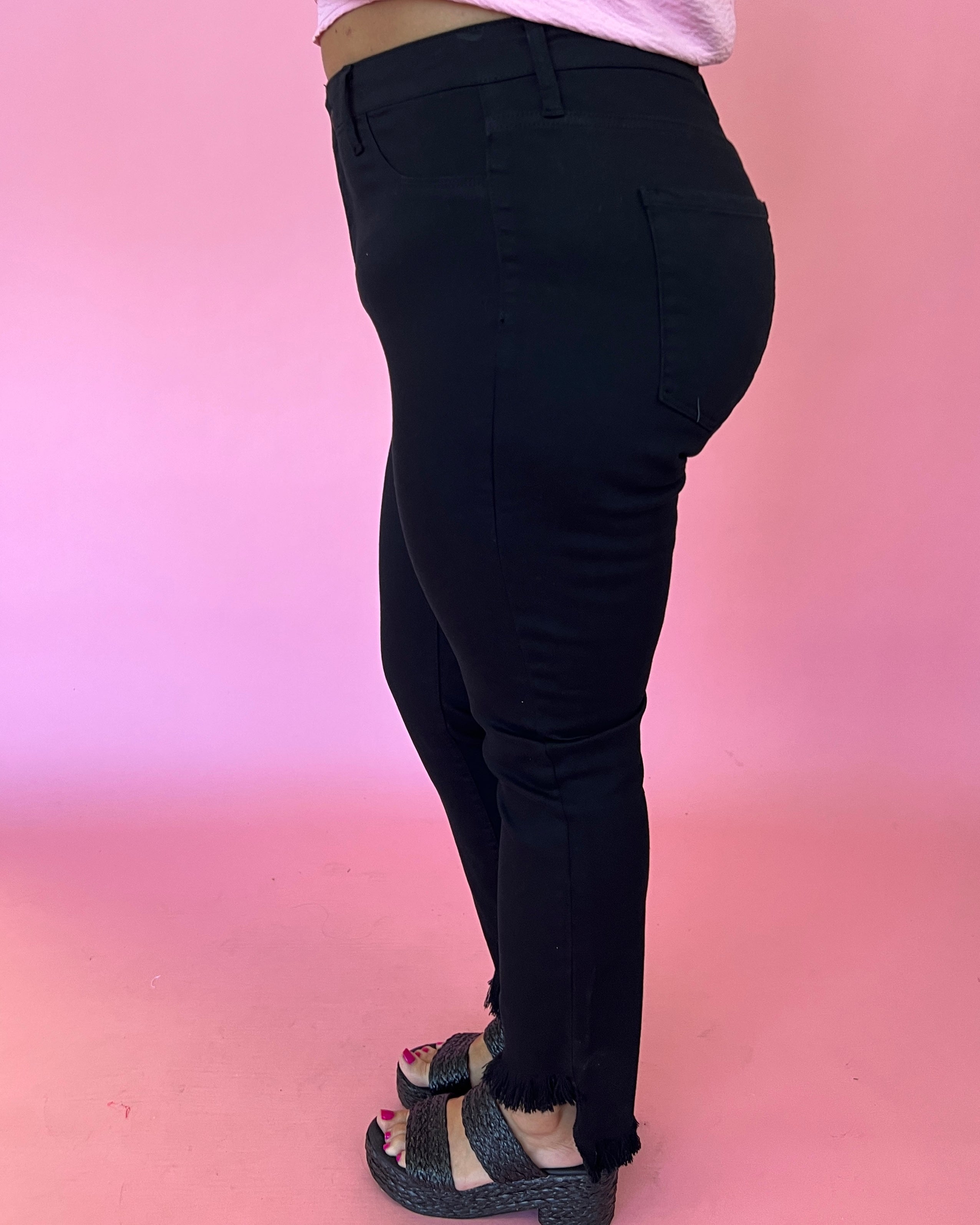 Number One Fan Plus Size Black Cropped Jeans-Shop-Womens-Boutique-Clothing