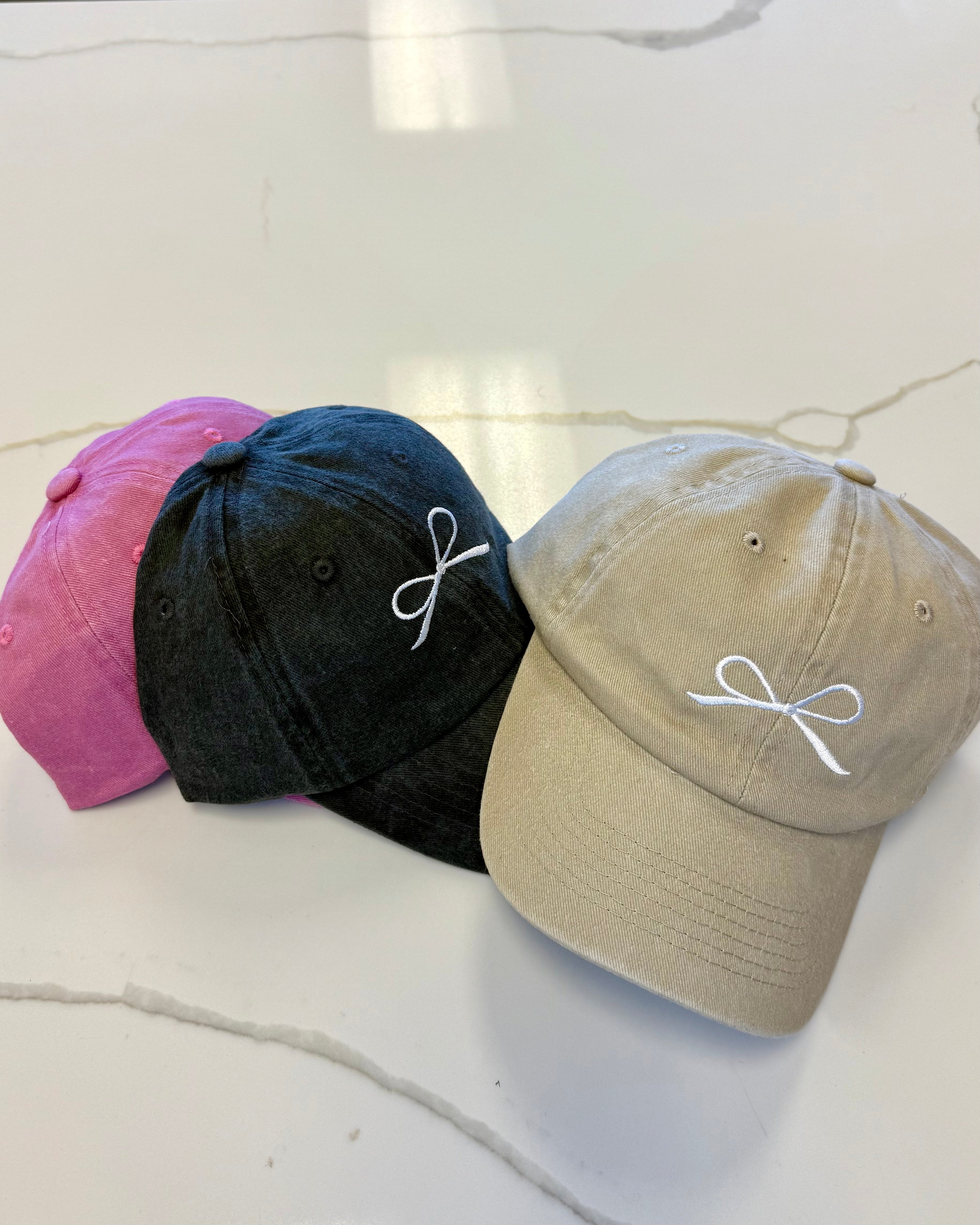Pink Ribbon Embroidered Hat-Shop-Womens-Boutique-Clothing