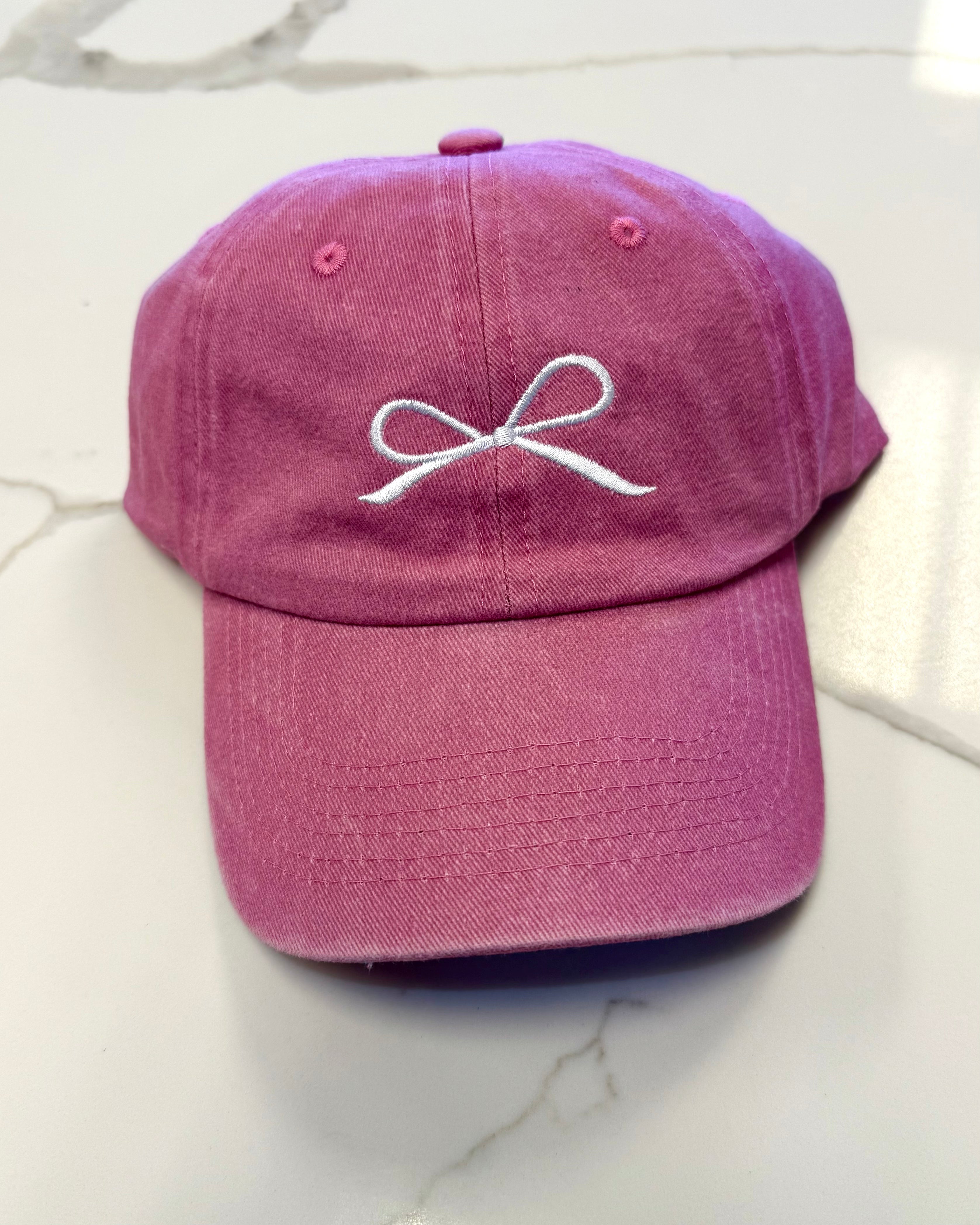 Pink Ribbon Embroidered Hat-Shop-Womens-Boutique-Clothing