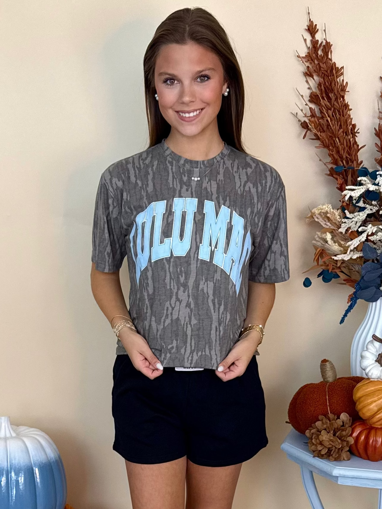 Lulu Mac Light Blue Mossy Oak Bottomland Tee