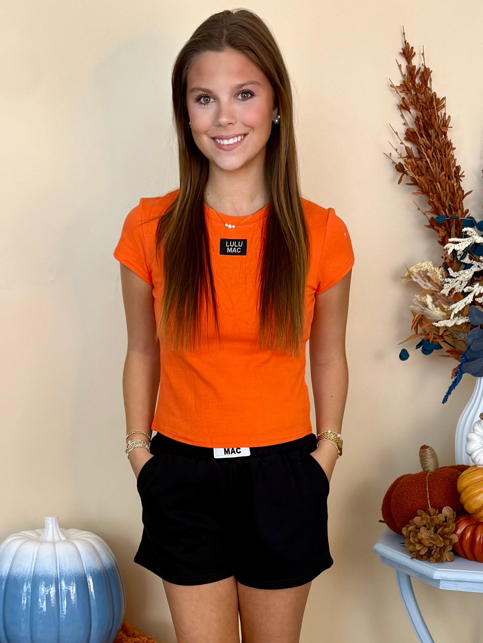 Lulu Mac Orange Baby Doll Top