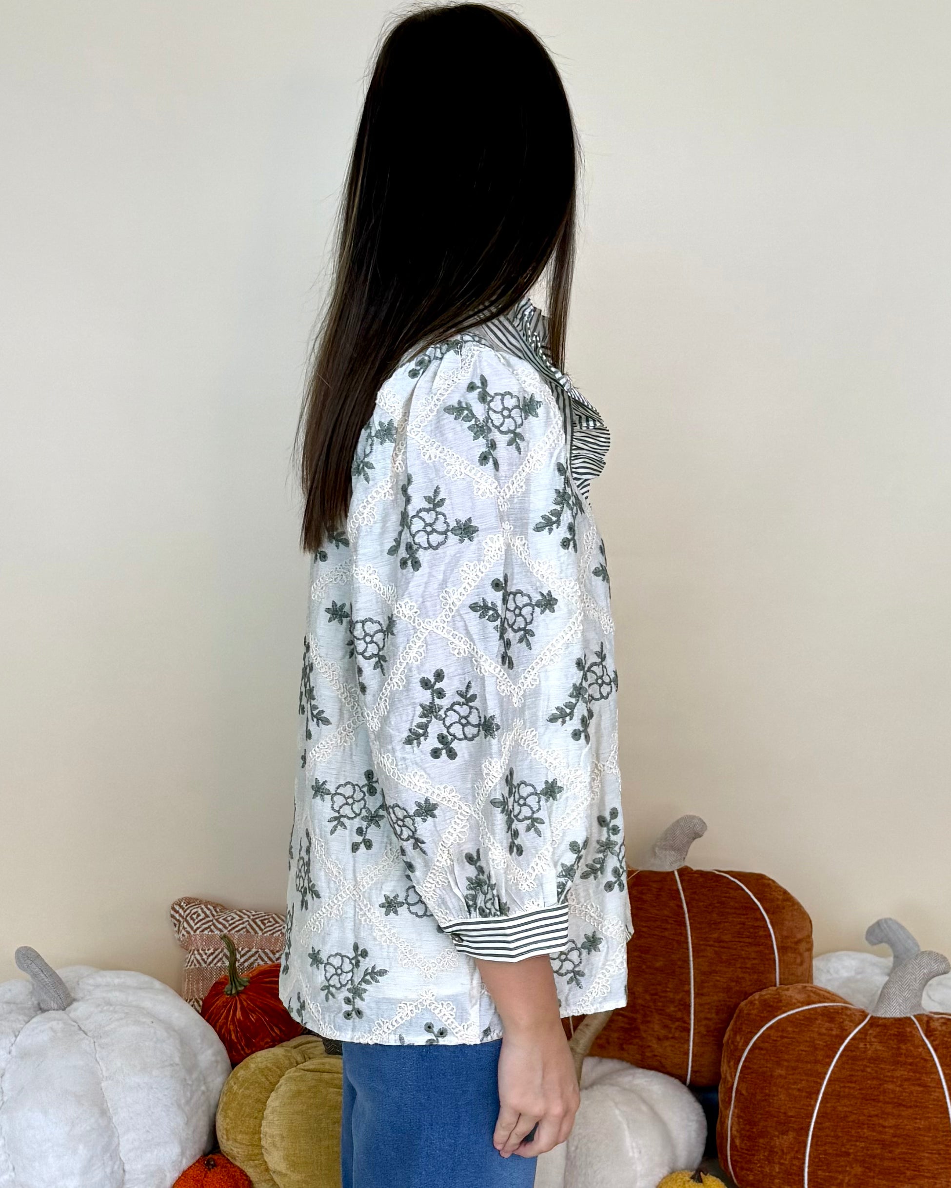 Polished In Olive Floral Embroidered Top-Shop-Womens-Boutique-Clothing