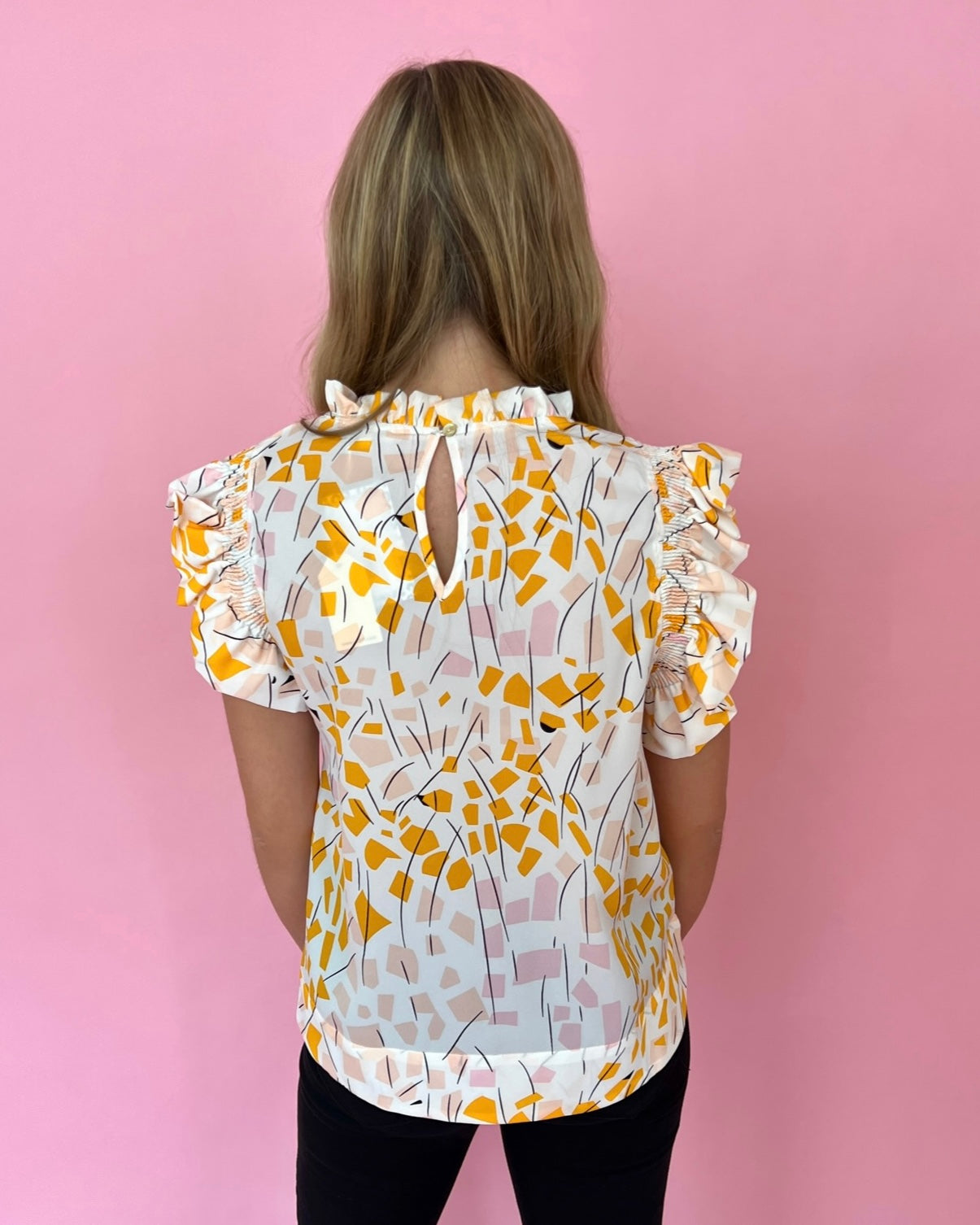 Sweet As Pie White Floral Smocked Ruffle Sleeve Top-Shop-Womens-Boutique-Clothing
