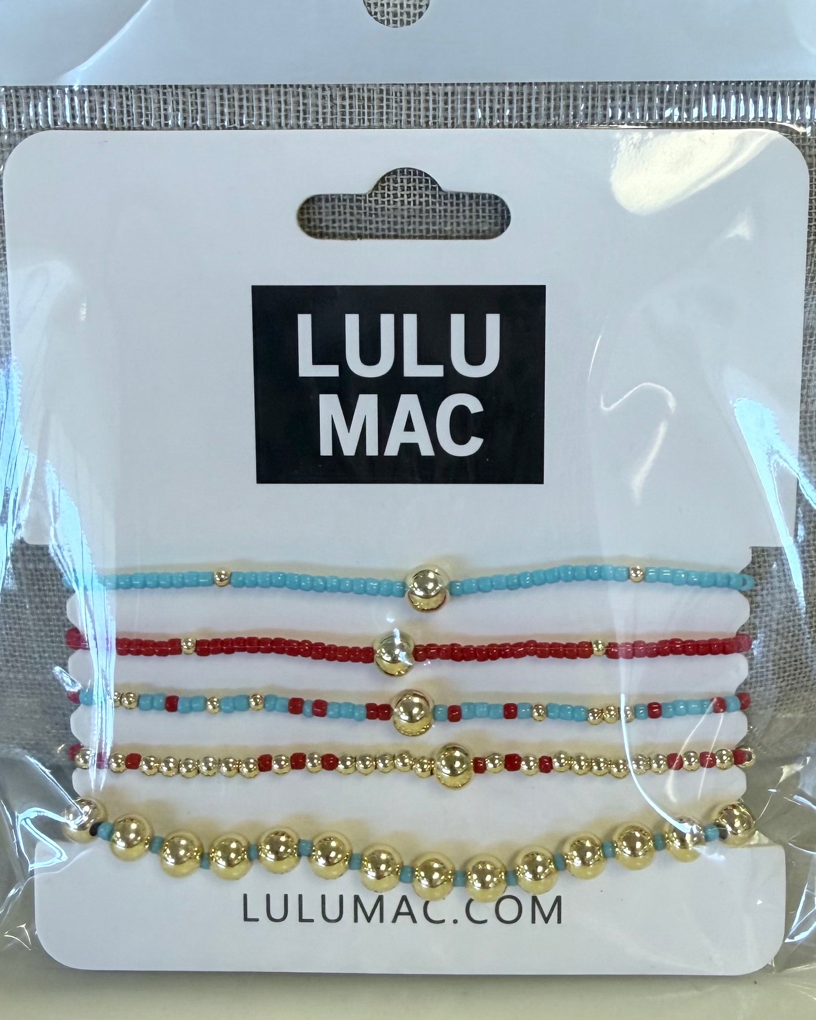 LULU MAC Red and Light Blue Bracelet Set-Shop-Womens-Boutique-Clothing