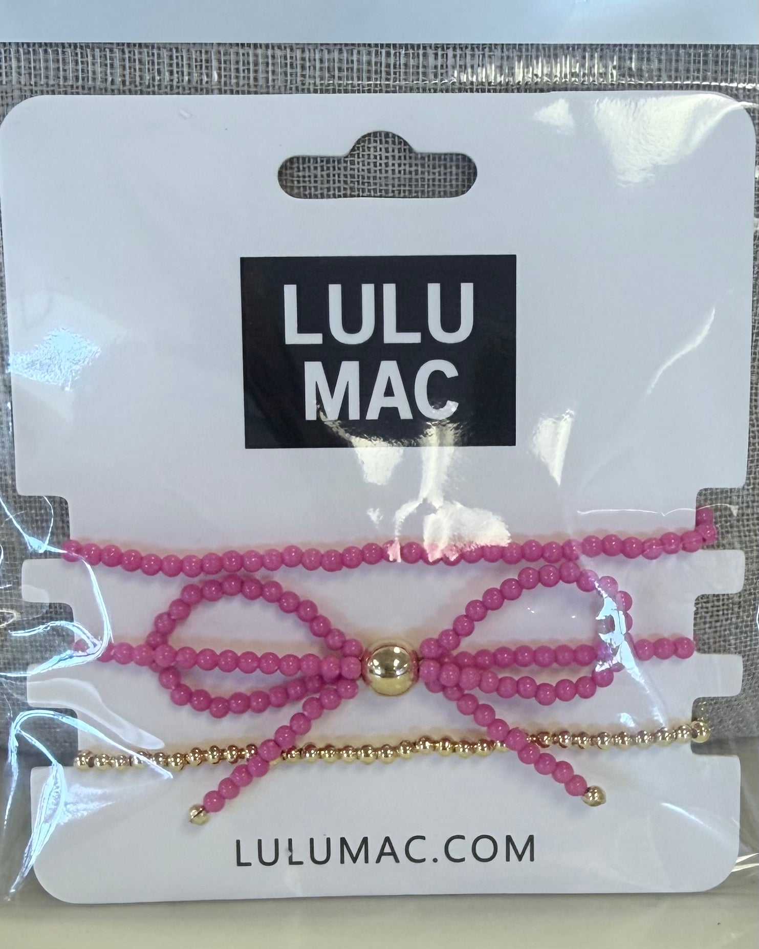 LULU MAC Hot Pink Bow Bracelet Set-Shop-Womens-Boutique-Clothing