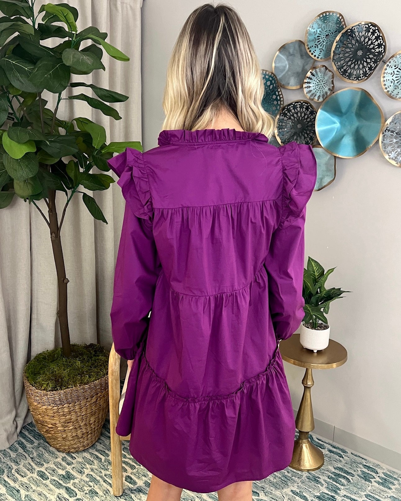 Making Promises Purple Ruffle Dress-Shop-Womens-Boutique-Clothing