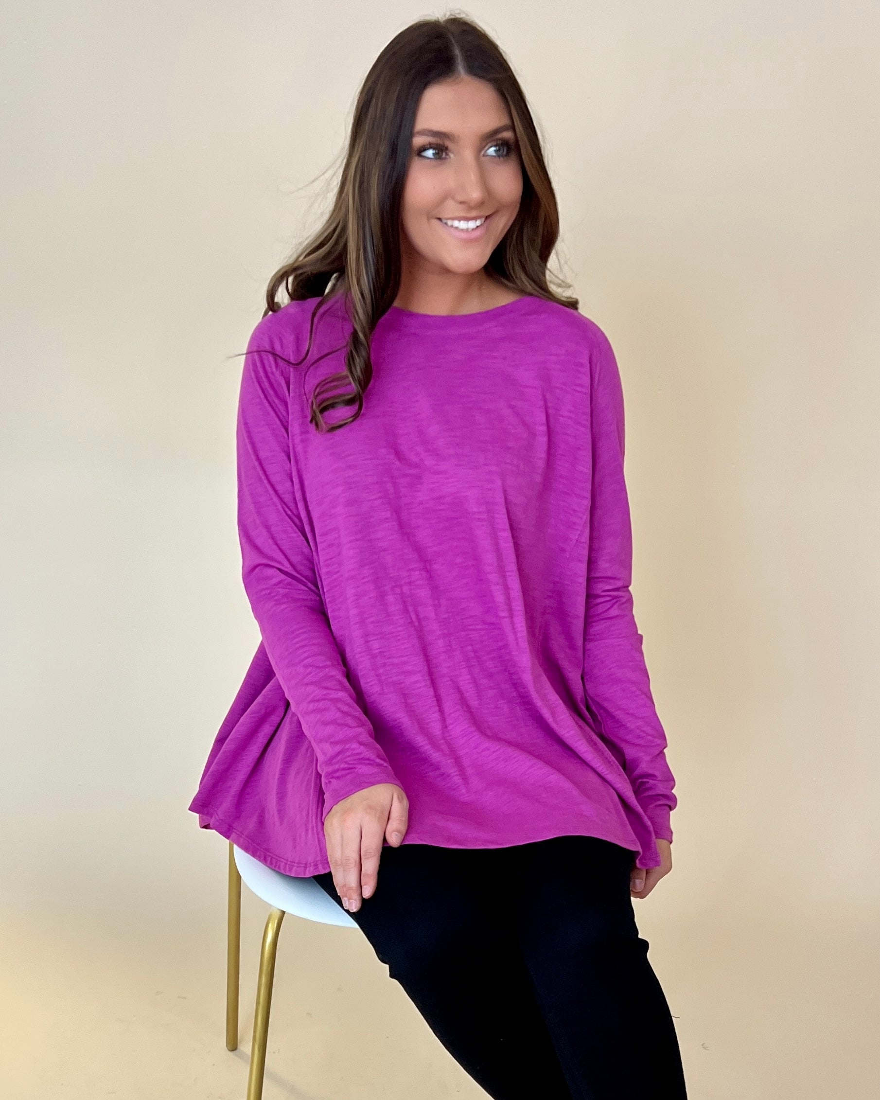 Close To Heart Orchid Heathered Top-Shop-Womens-Boutique-Clothing