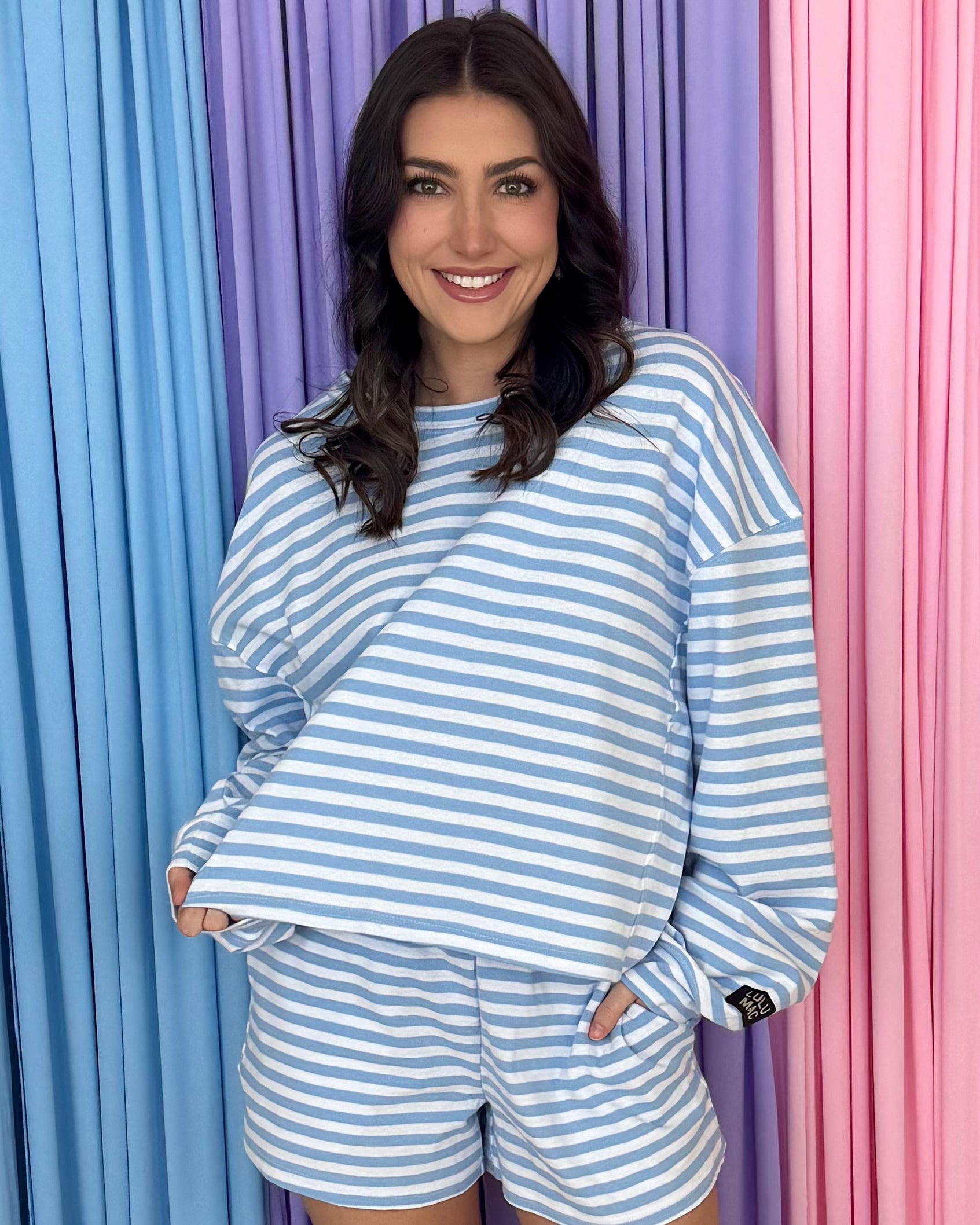 LULU MAC Lt Blue Stripe LS Top-Shop-Womens-Boutique-Clothing