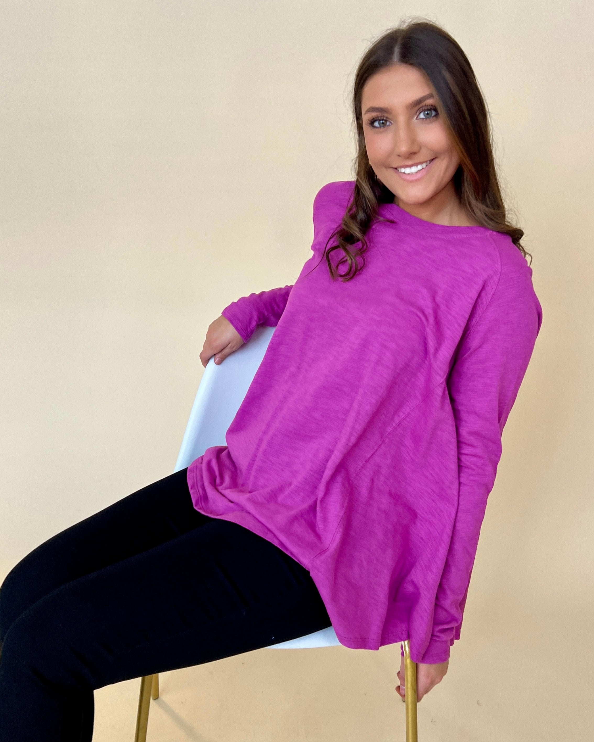 Close To Heart Orchid Heathered Top-Shop-Womens-Boutique-Clothing