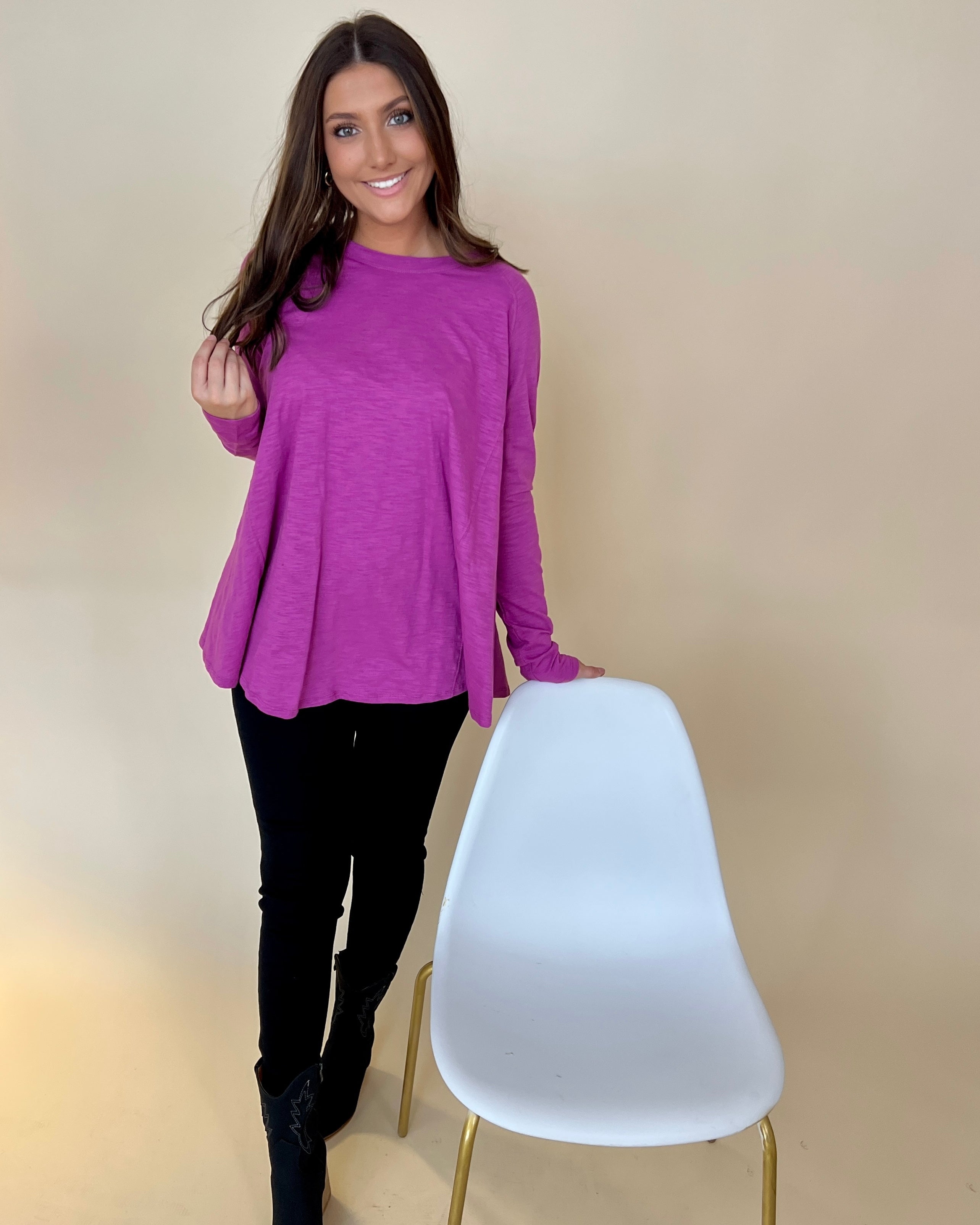 Close To Heart Orchid Heathered Top-Shop-Womens-Boutique-Clothing