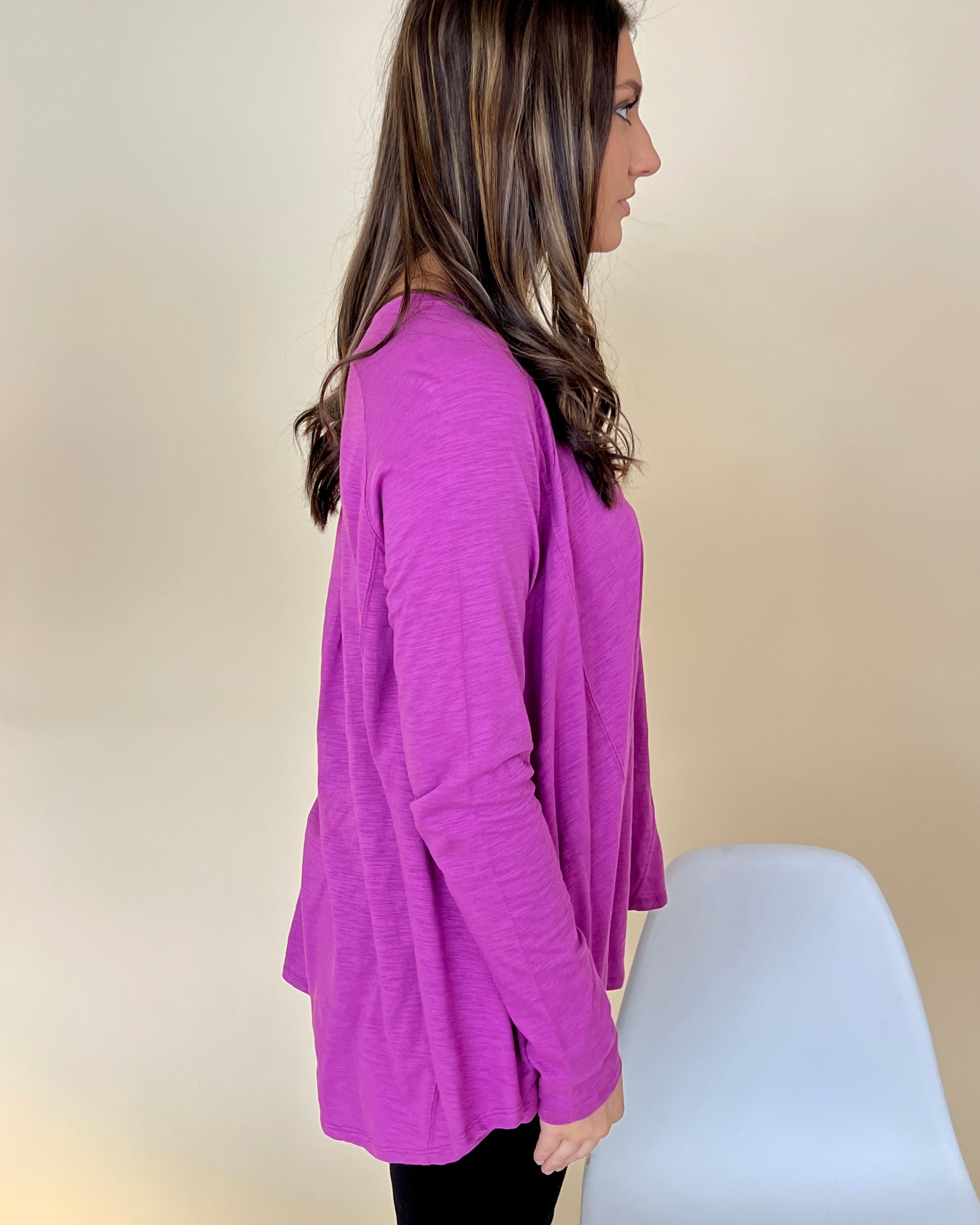Close To Heart Orchid Heathered Top-Shop-Womens-Boutique-Clothing