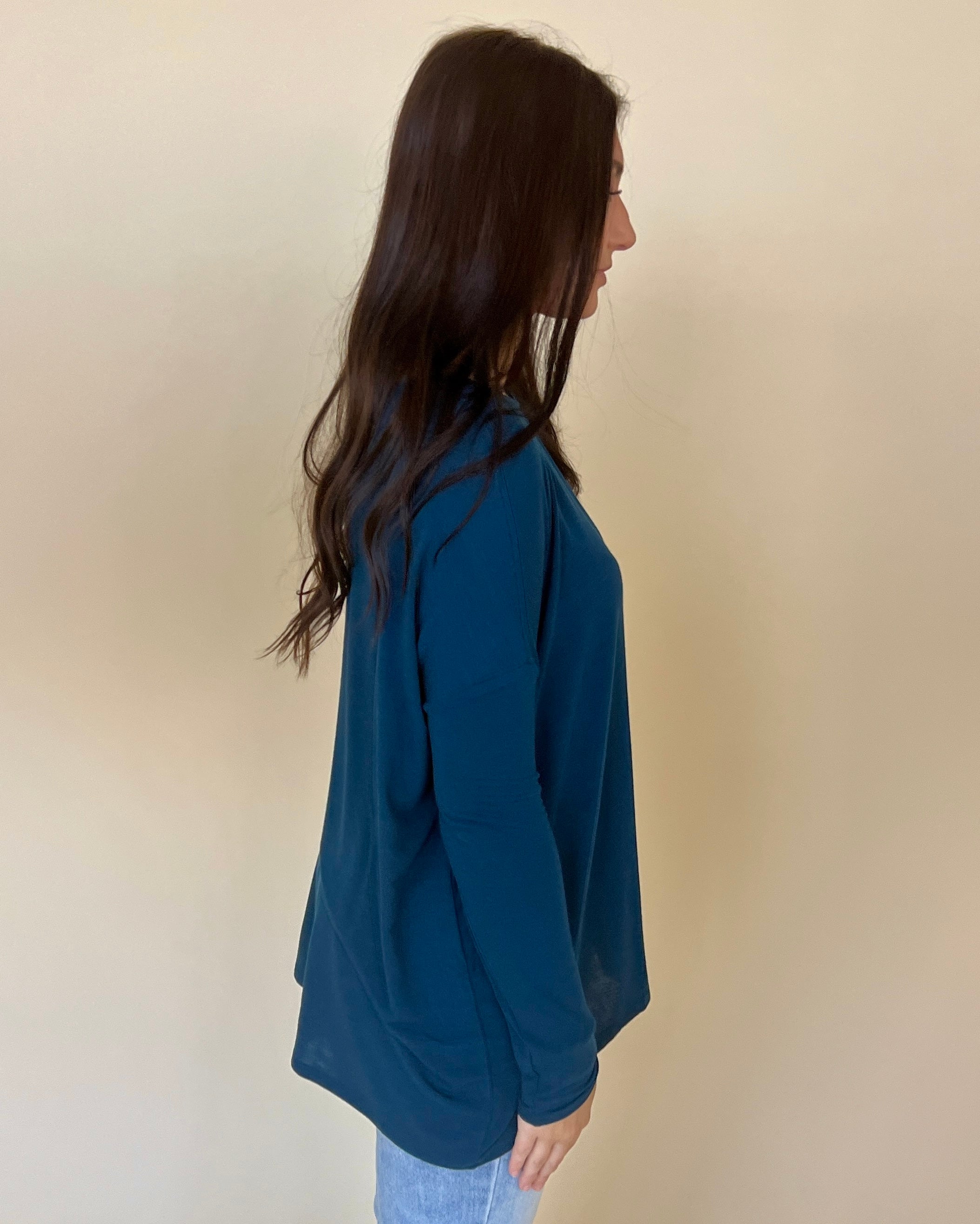 Trying Your Best Teal Round Neck Top-Shop-Womens-Boutique-Clothing