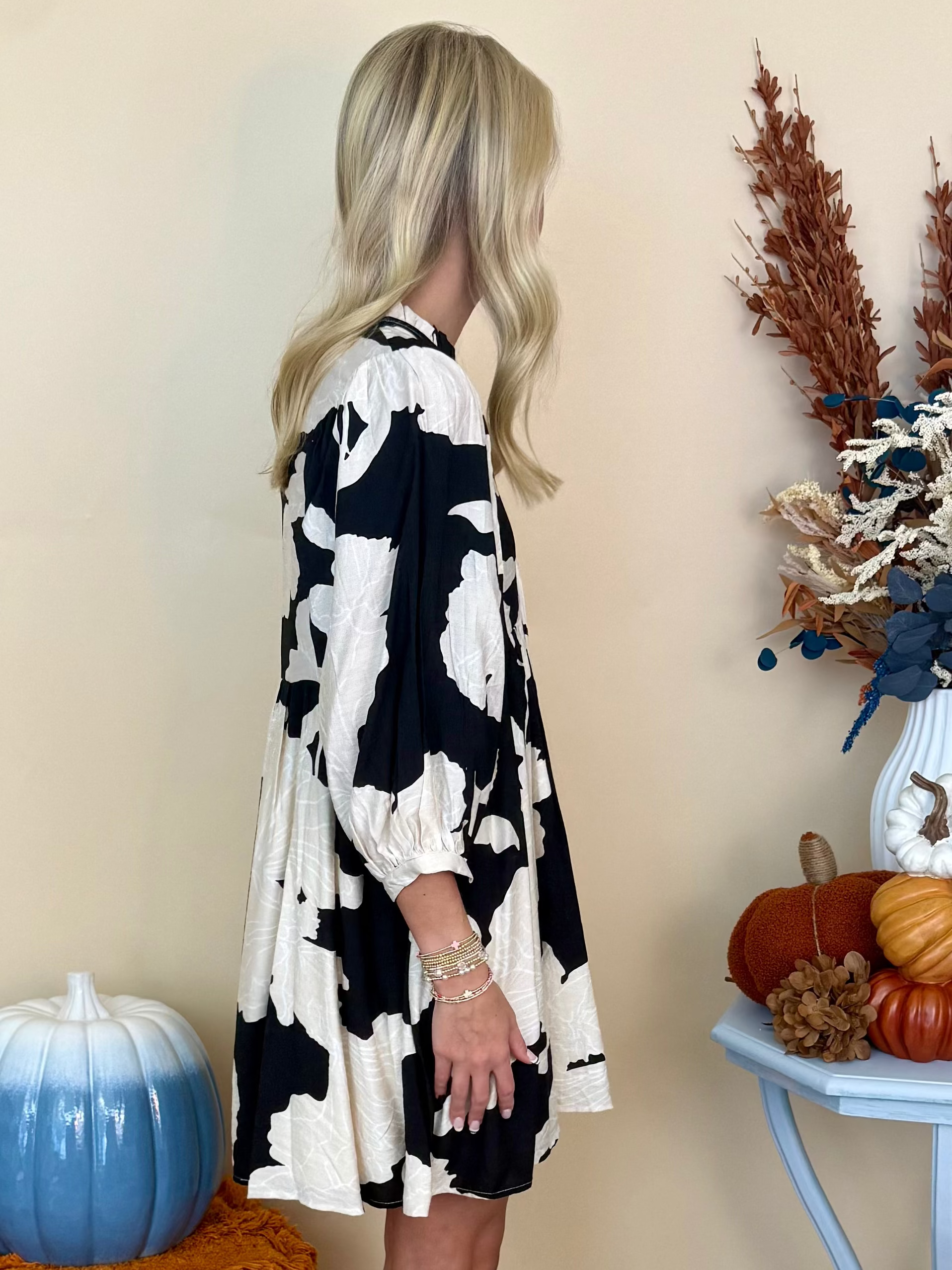 My Kind Of Day Black Floral Babydoll Dress-Shop-Womens-Boutique-Clothing