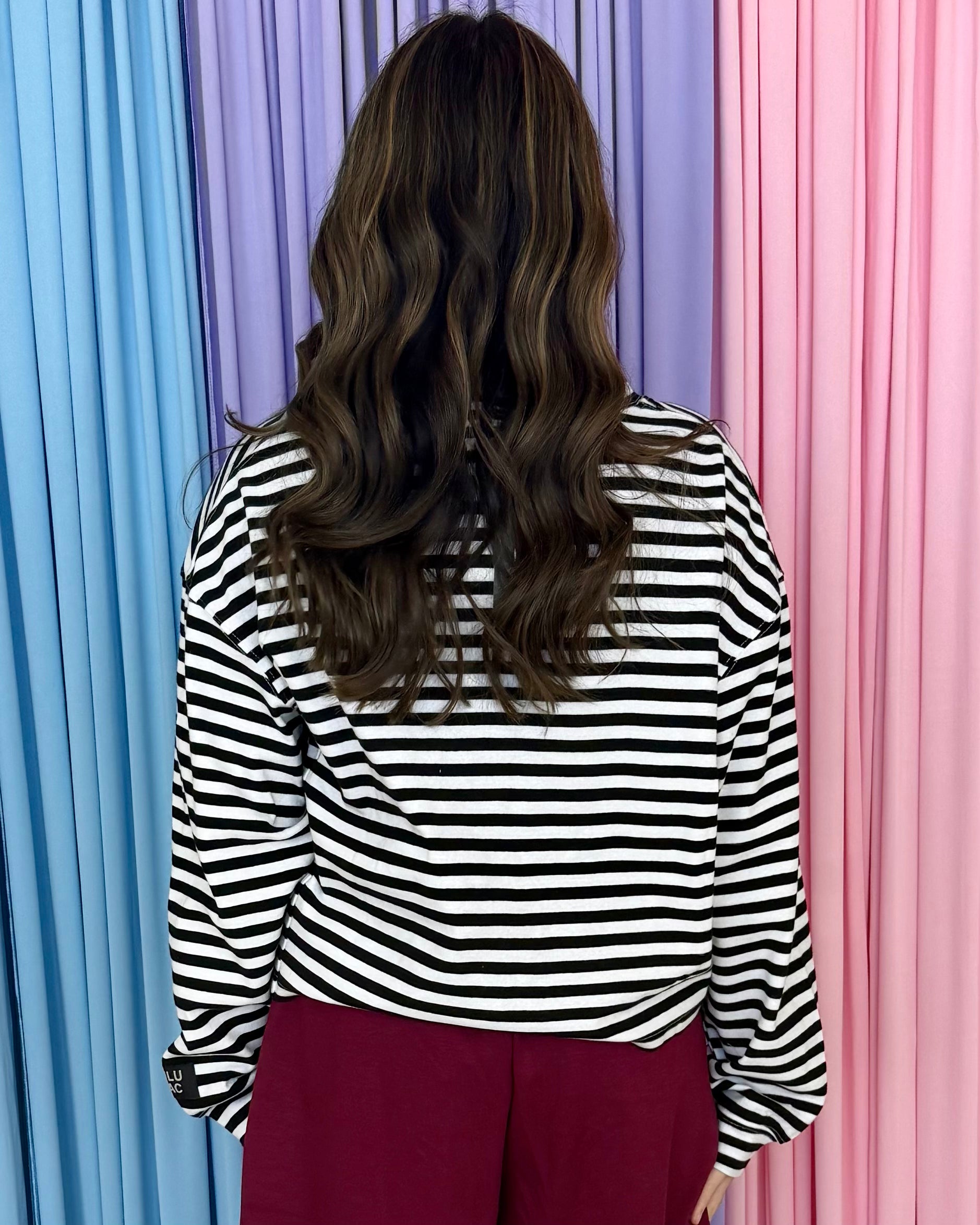 LULU MAC Black Stripe LS Top-Shop-Womens-Boutique-Clothing