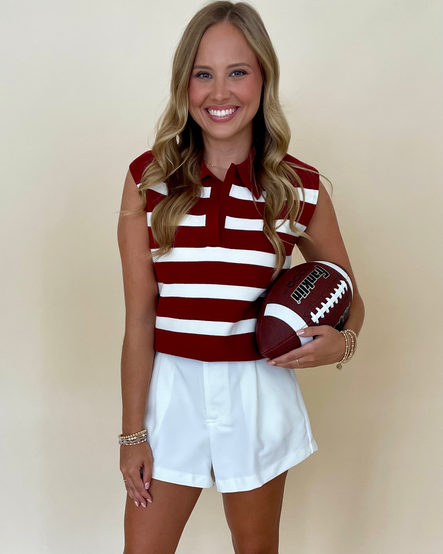 After Time Merlot Striped Collared Top-Shop-Womens-Boutique-Clothing