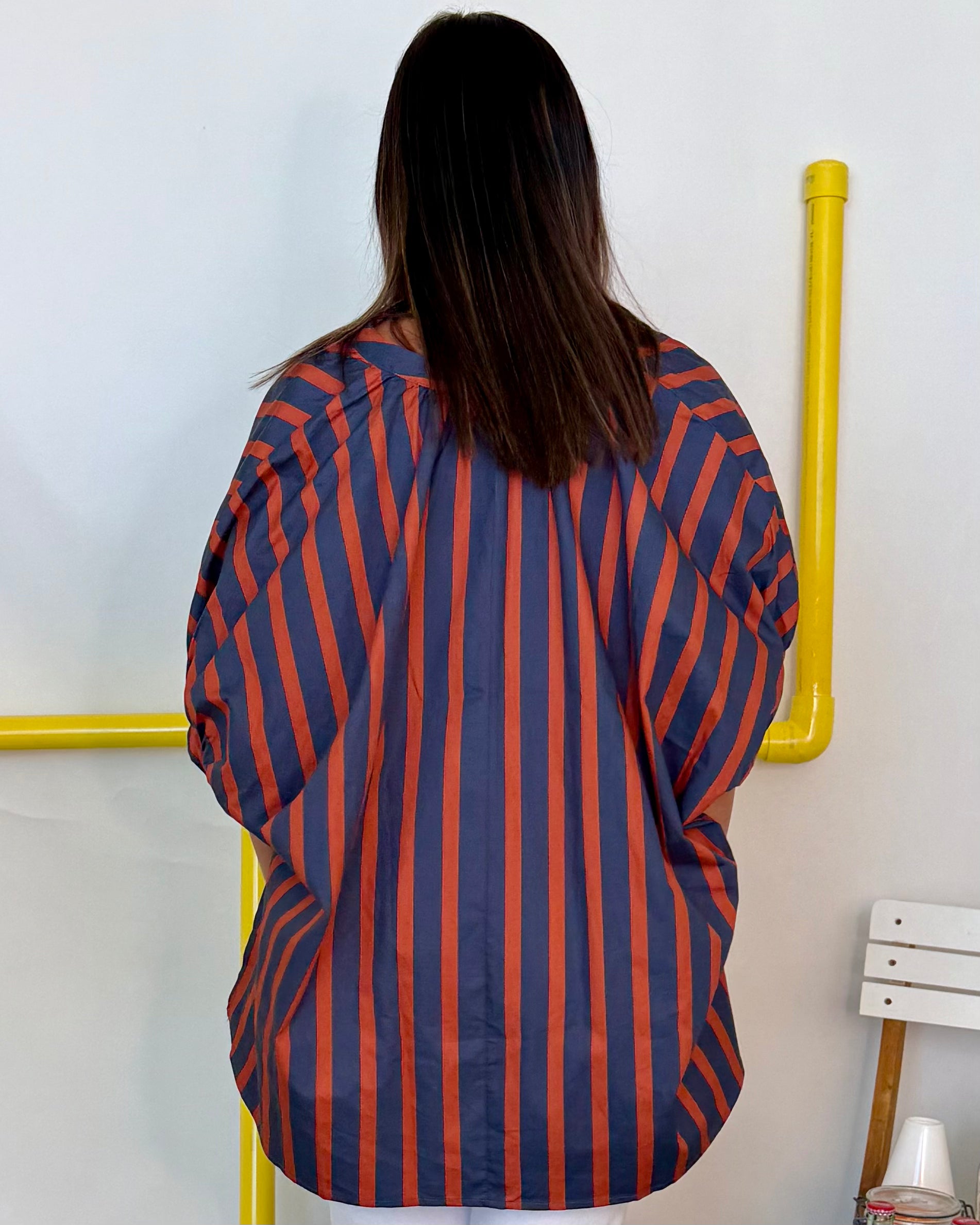 Letters Home Rust Striped Oversized Top-Shop-Womens-Boutique-Clothing