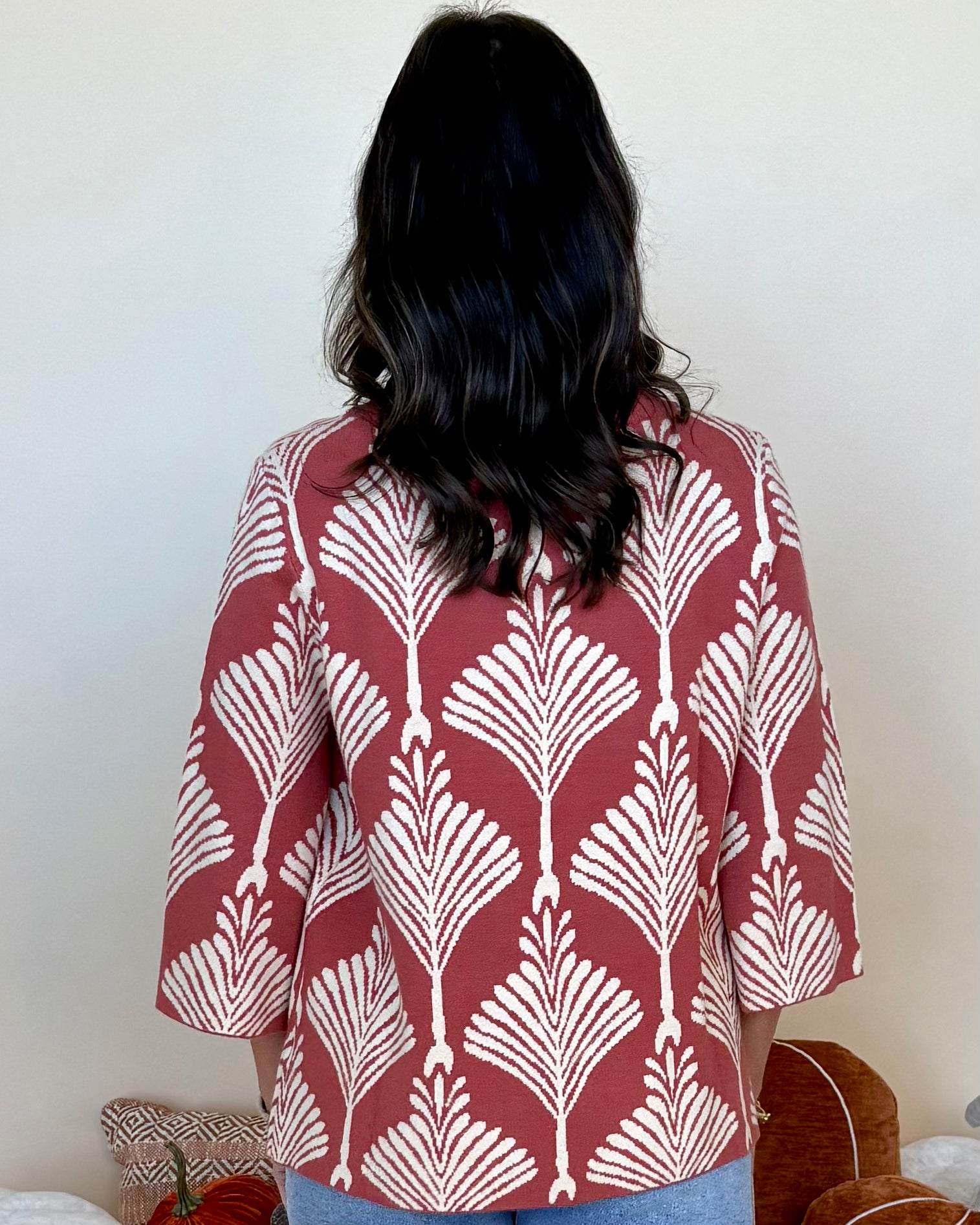 Same Time Rose Clay Print Mock Sweater-Shop-Womens-Boutique-Clothing