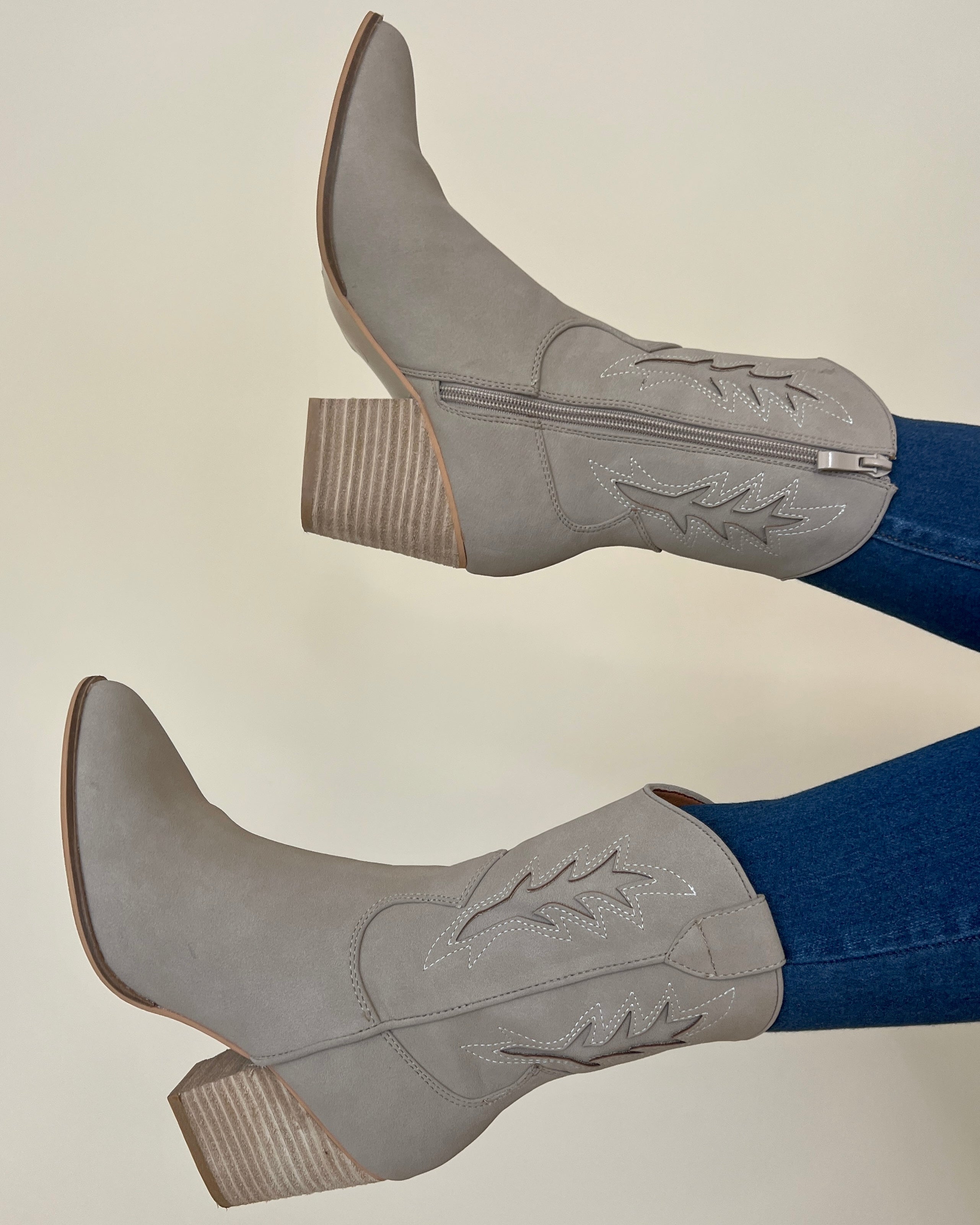 Sofia Taupe Suede Cowboy Boots-Shop-Womens-Boutique-Clothing