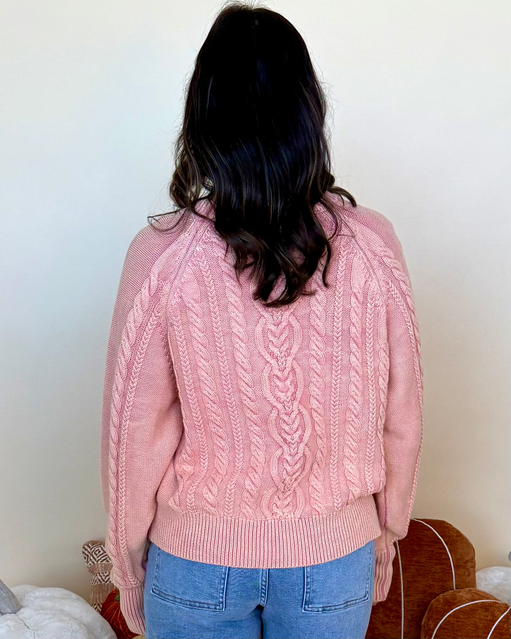 Different Time Rose Mineral Cable Sweater-Shop-Womens-Boutique-Clothing