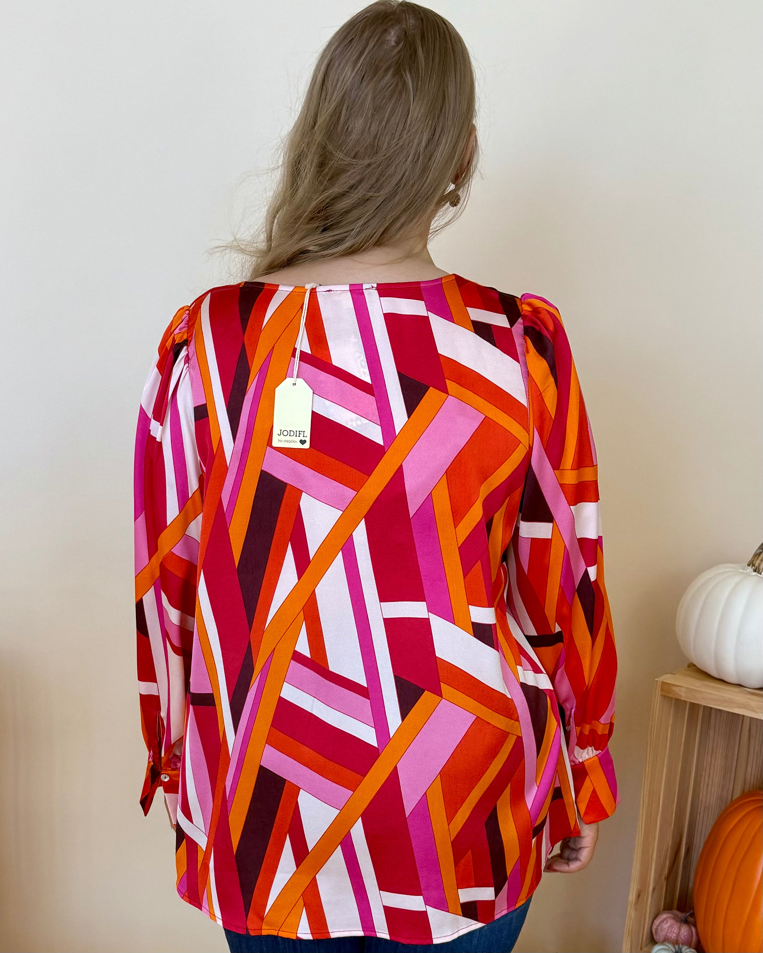 Turn To You Fuchsia Mix Plus Abstract Top-Shop-Womens-Boutique-Clothing