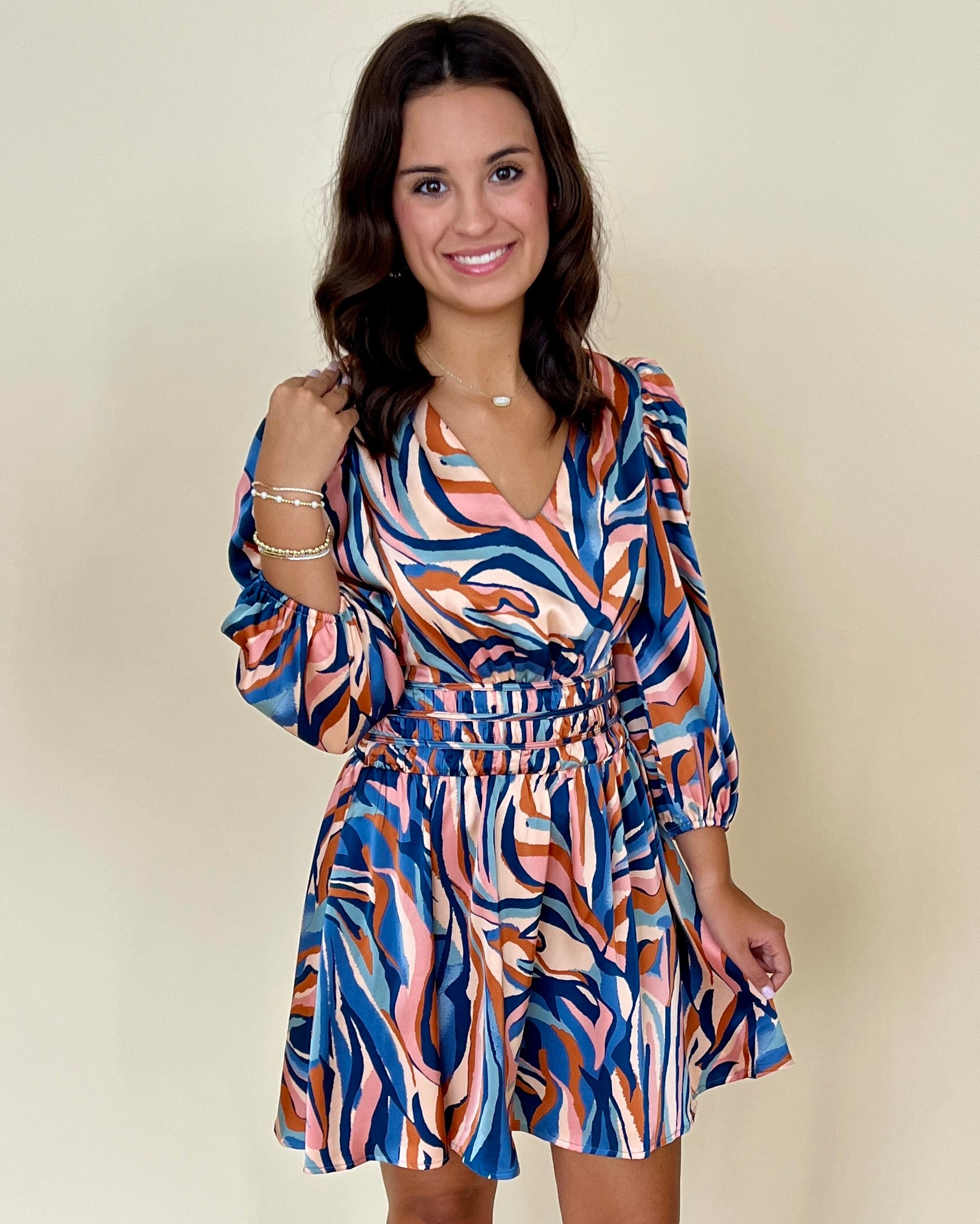 Second Take Blue Zebra Print Dress-Shop-Womens-Boutique-Clothing