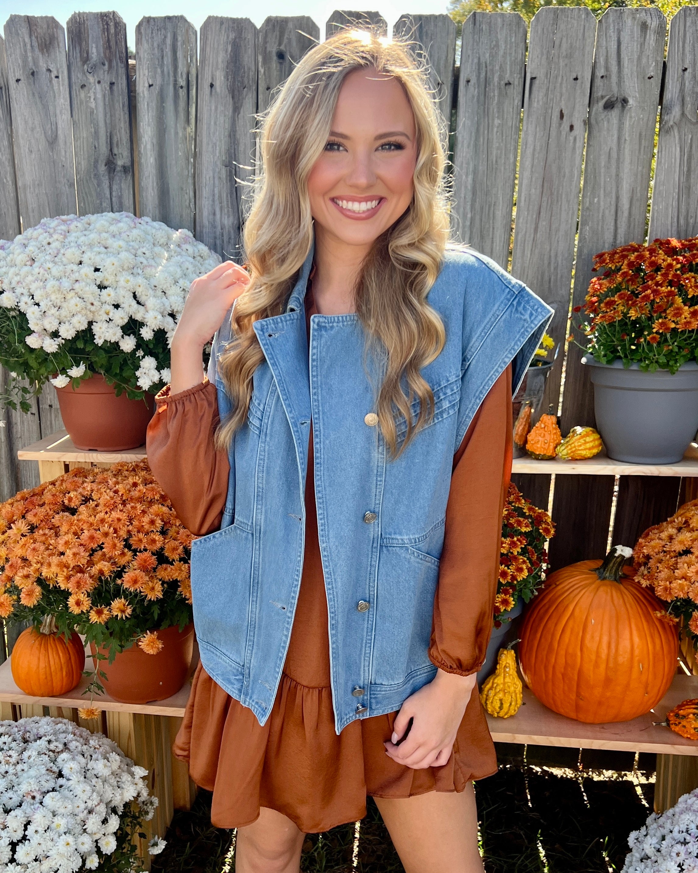 Seen It All Denim Blue Oversized Vest-Shop-Womens-Boutique-Clothing
