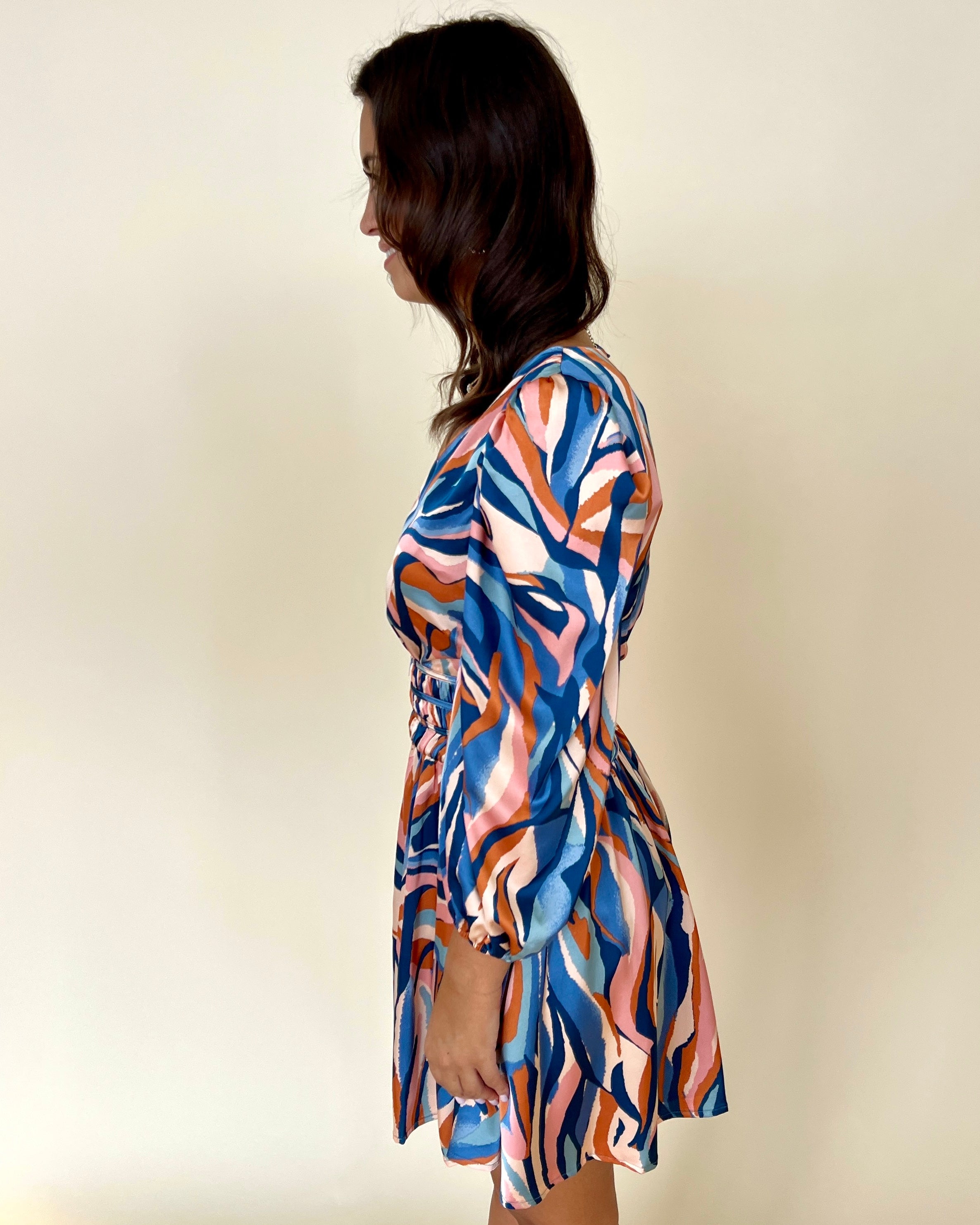Second Take Blue Zebra Print Dress-Shop-Womens-Boutique-Clothing