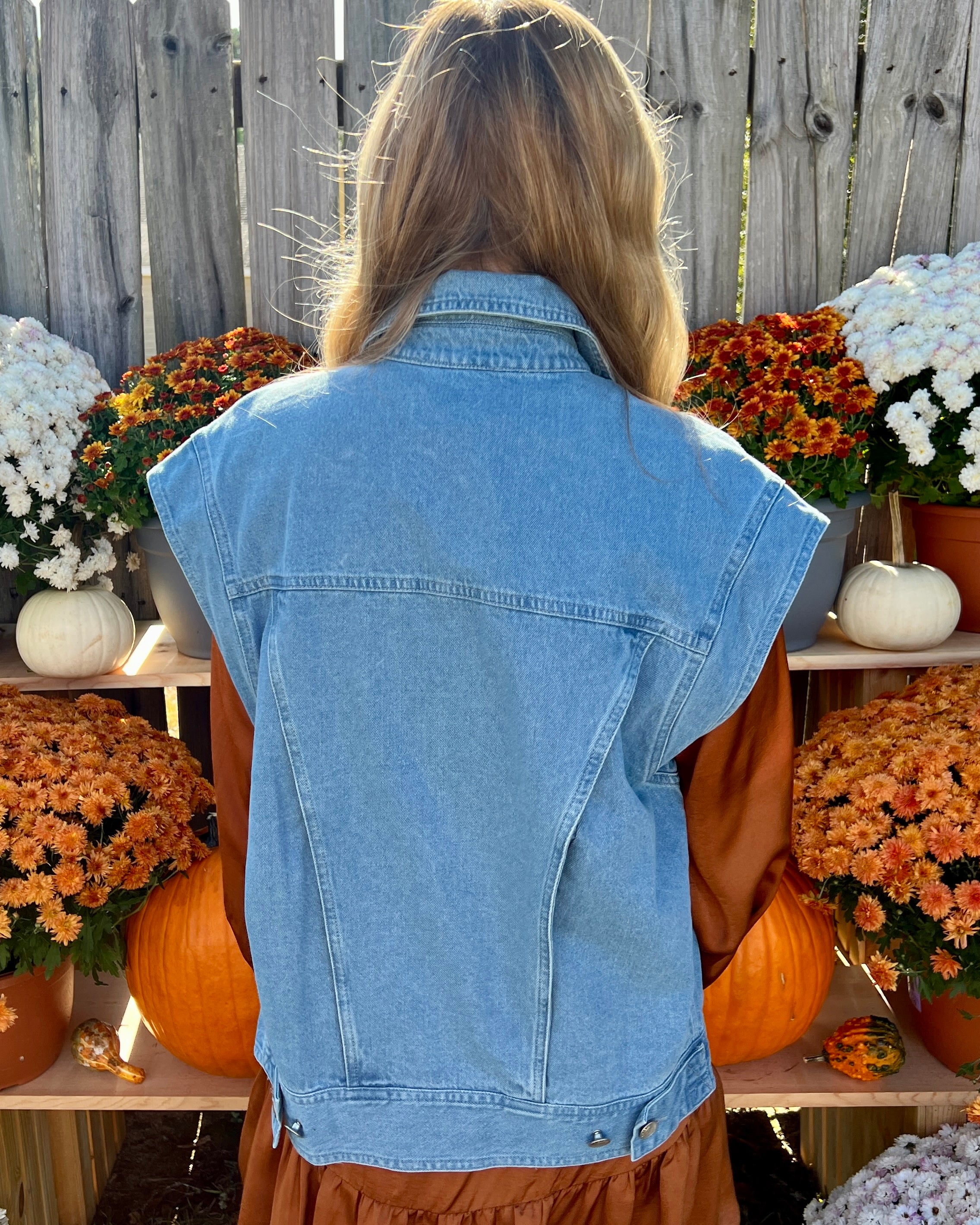 Seen It All Denim Blue Oversized Vest-Shop-Womens-Boutique-Clothing
