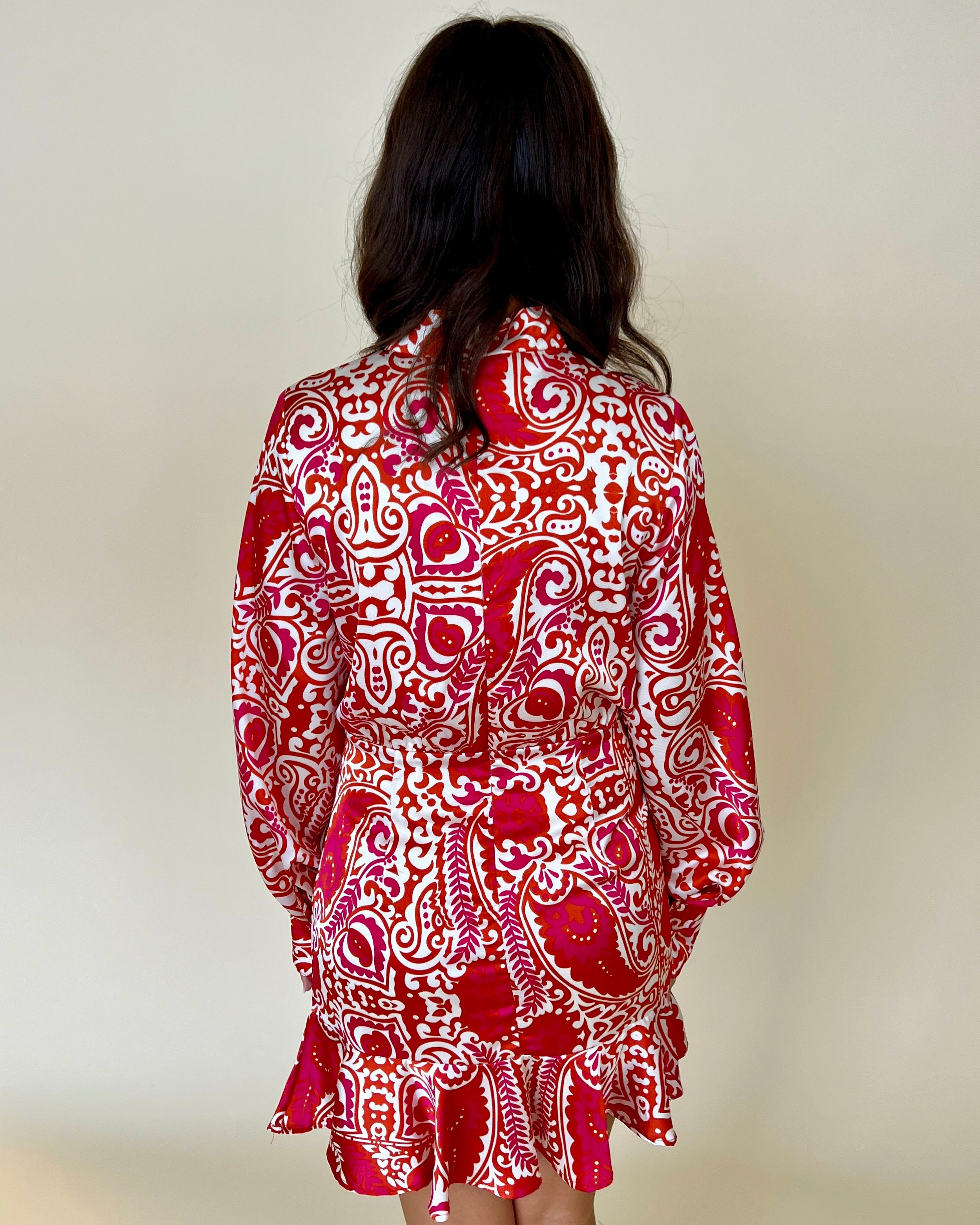 Friendly Smiles Magenta Paisley Print Dress-Shop-Womens-Boutique-Clothing
