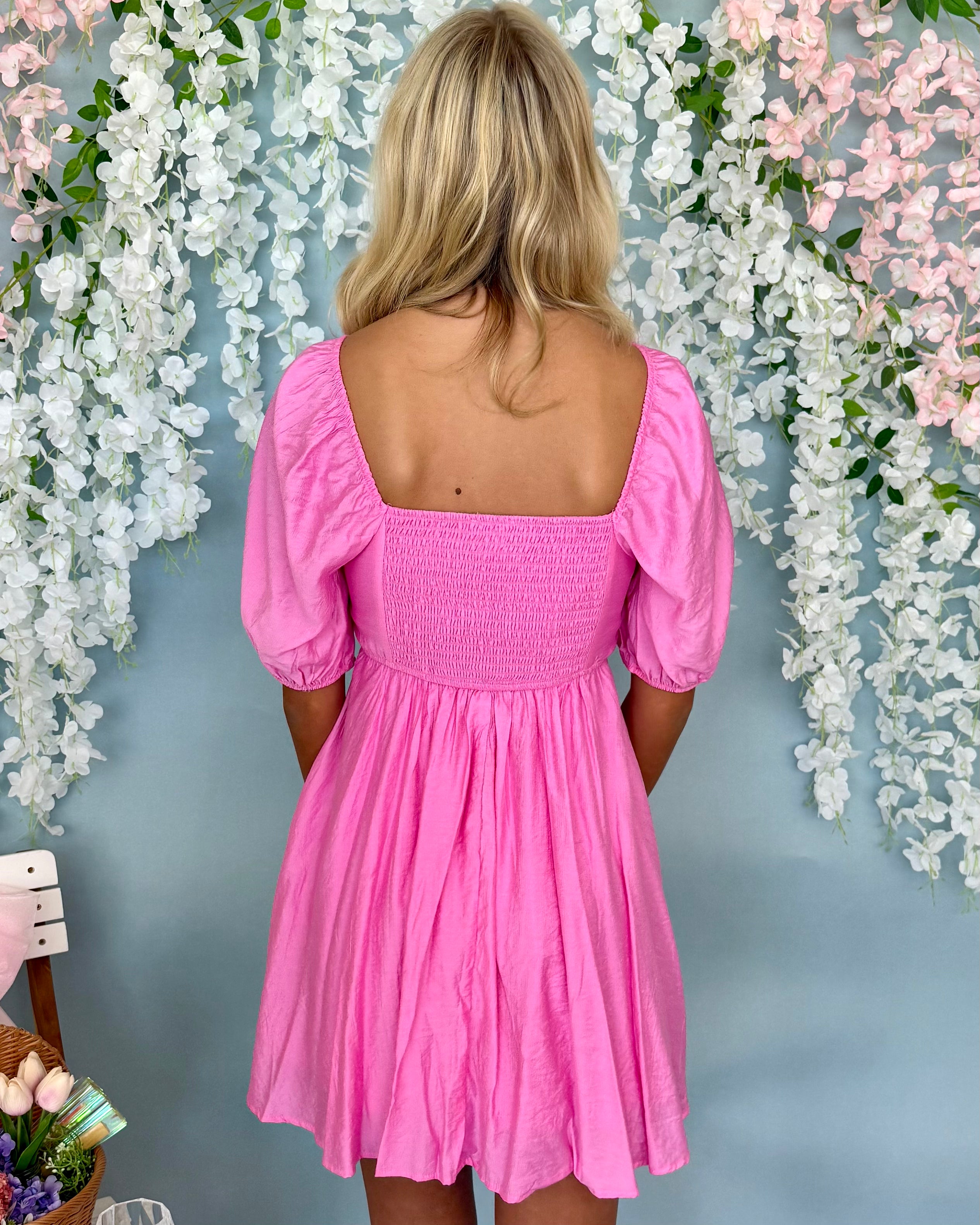 Eyes Meet Pink Pleated Dress-Shop-Womens-Boutique-Clothing