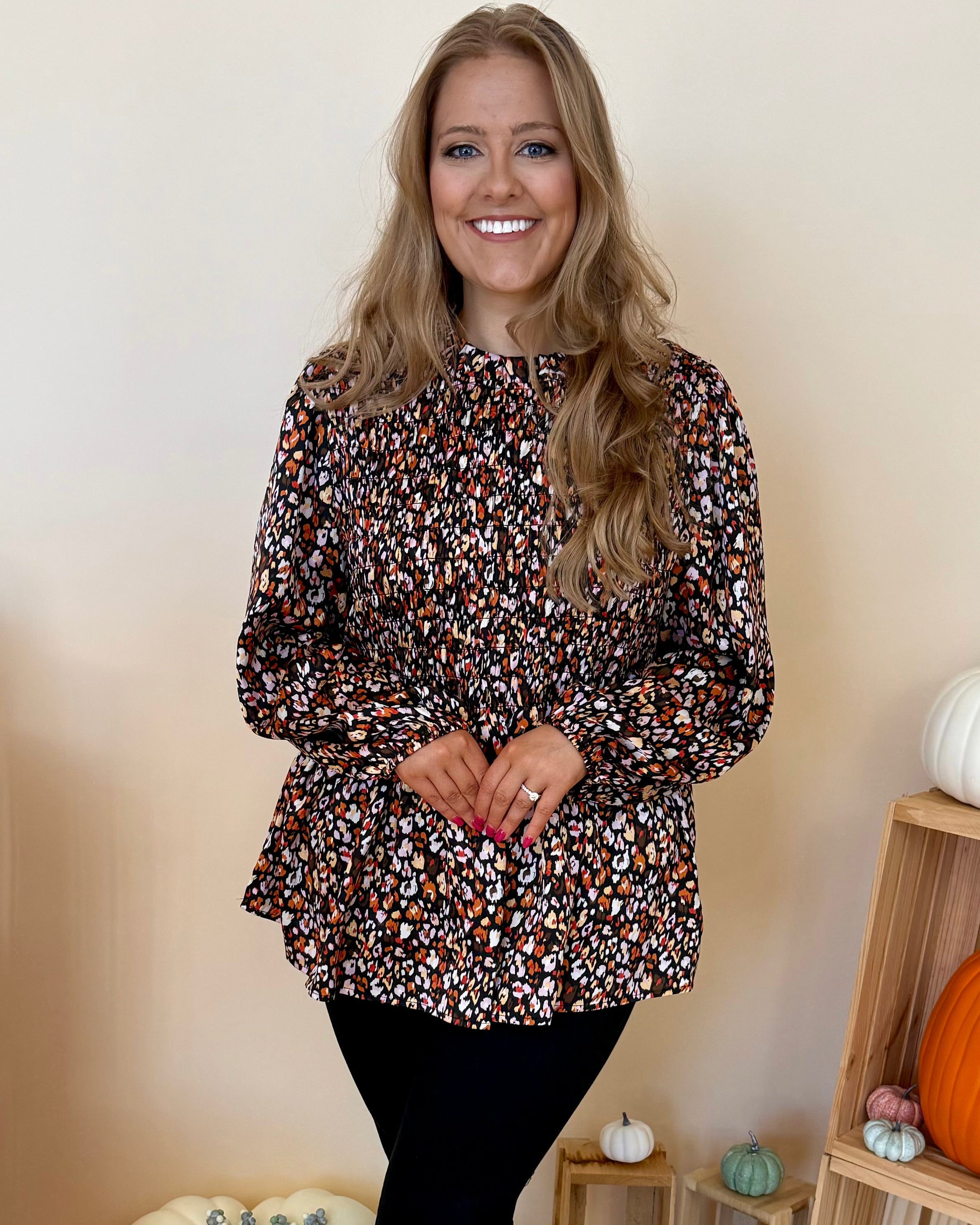 Pure Grace Black Mix Plus Péplum Top-Shop-Womens-Boutique-Clothing