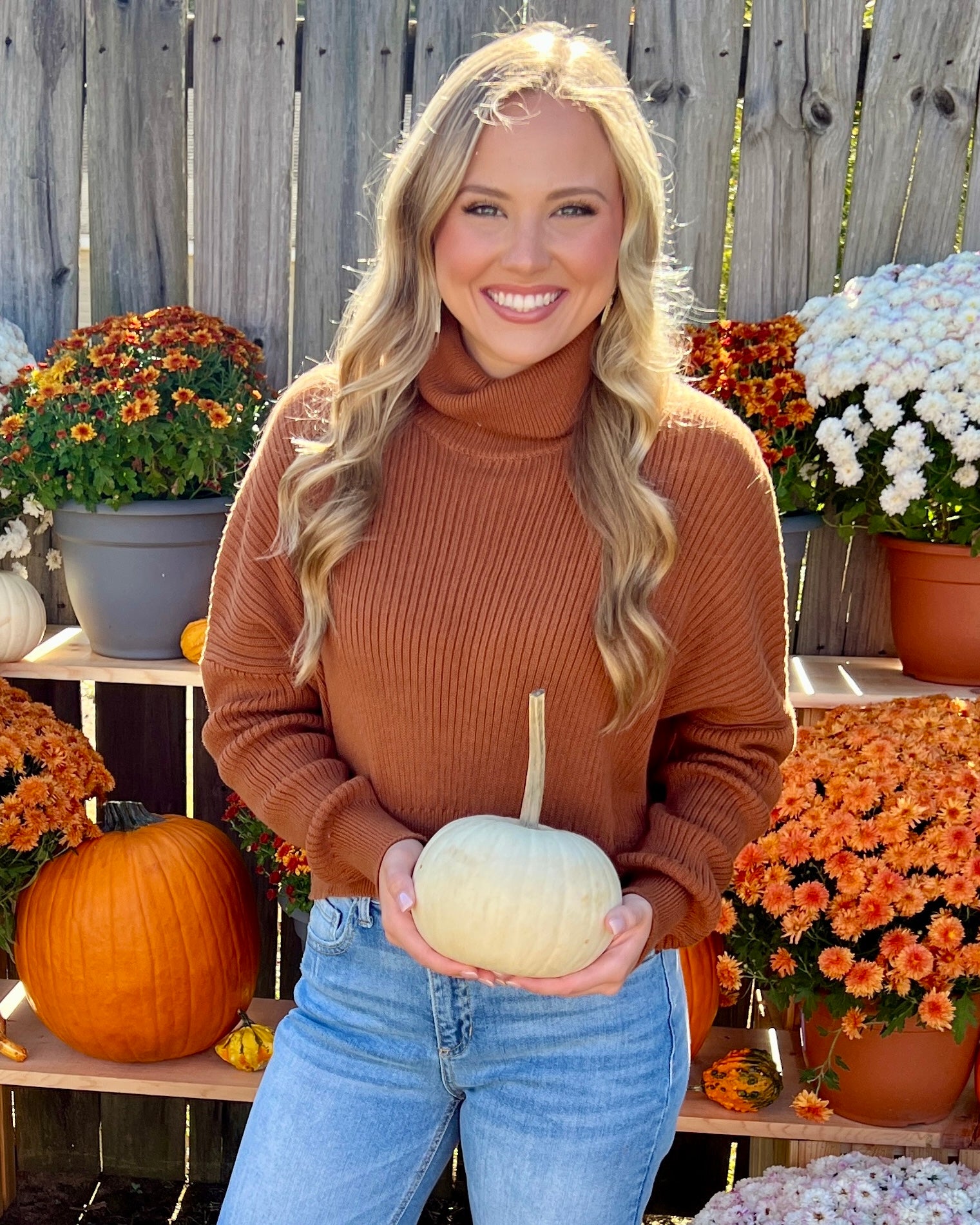 Chilly Weather Camel Turtleneck Crop Sweater-Shop-Womens-Boutique-Clothing