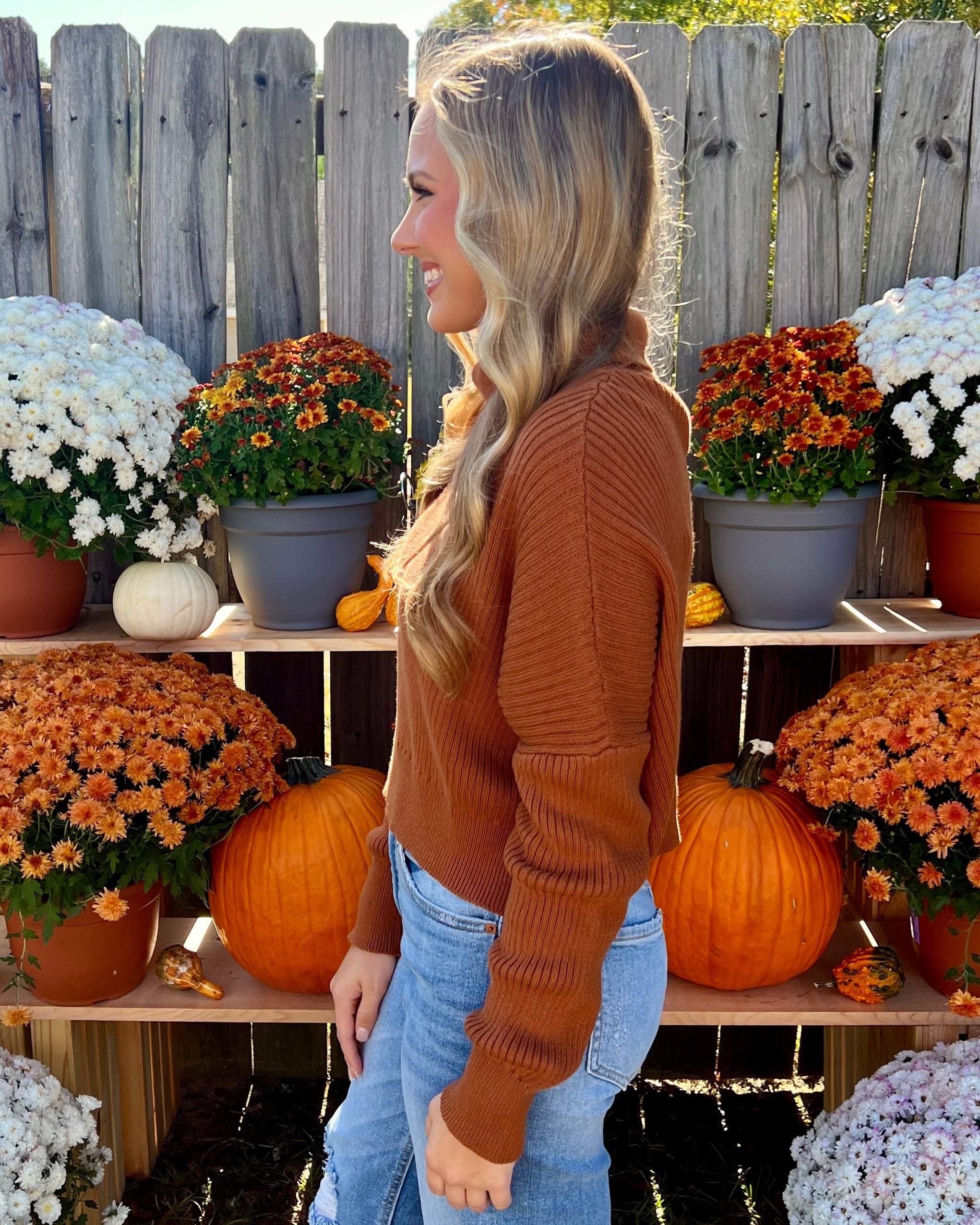 Chilly Weather Camel Turtleneck Crop Sweater-Shop-Womens-Boutique-Clothing