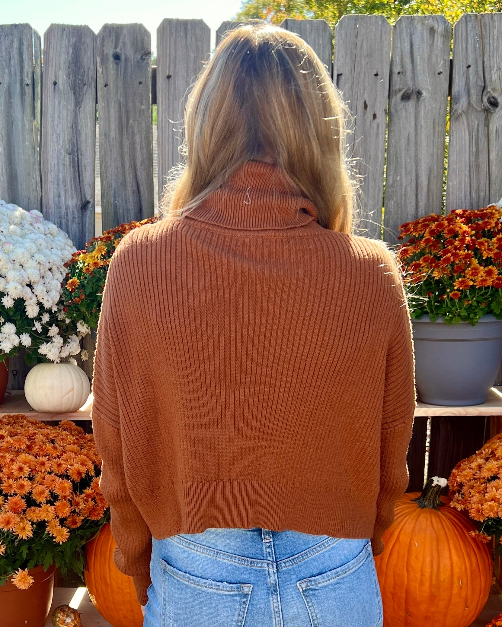 Chilly Weather Camel Turtleneck Crop Sweater-Shop-Womens-Boutique-Clothing