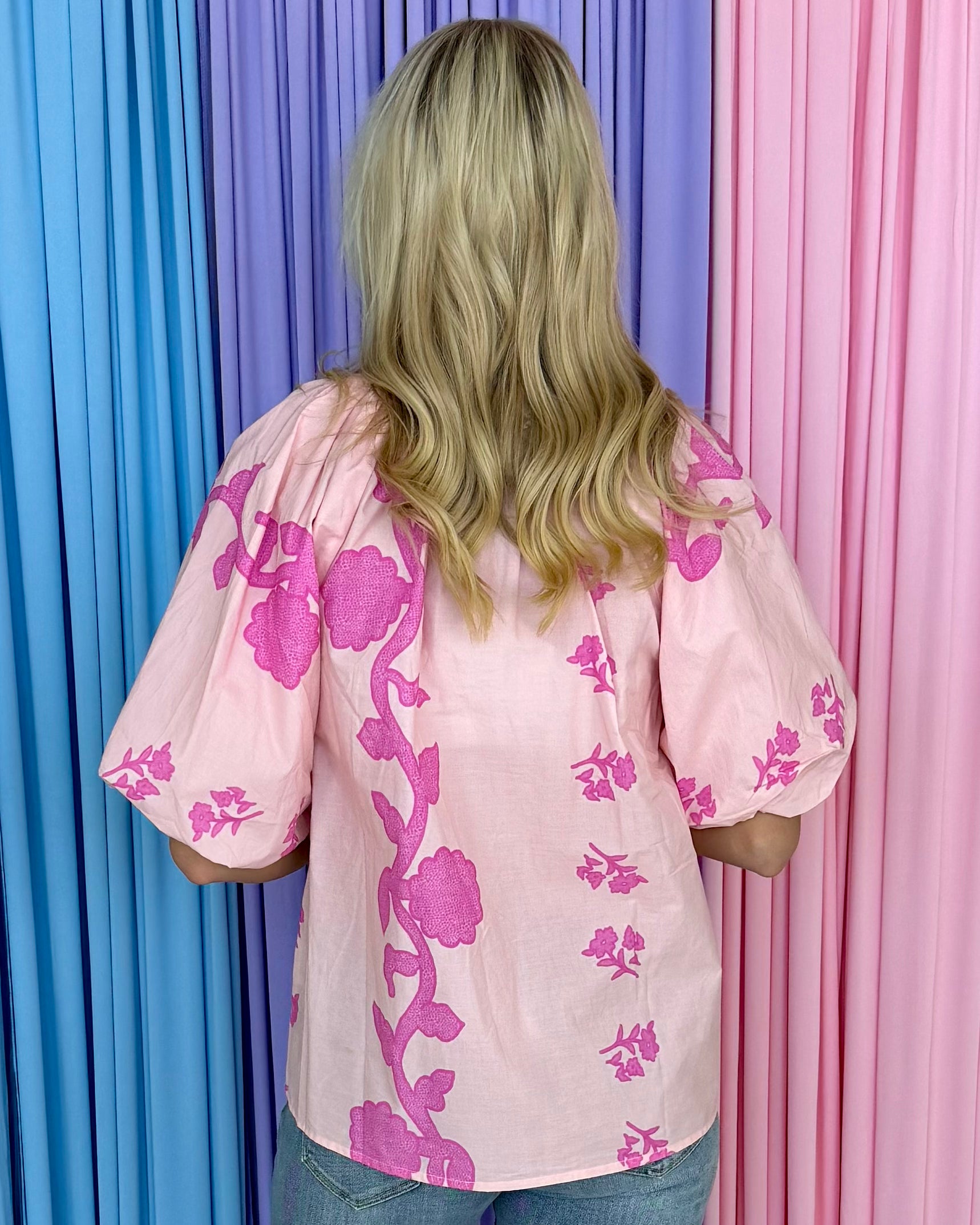 Good Days Ahead Pink Print Smocked Top-Shop-Womens-Boutique-Clothing