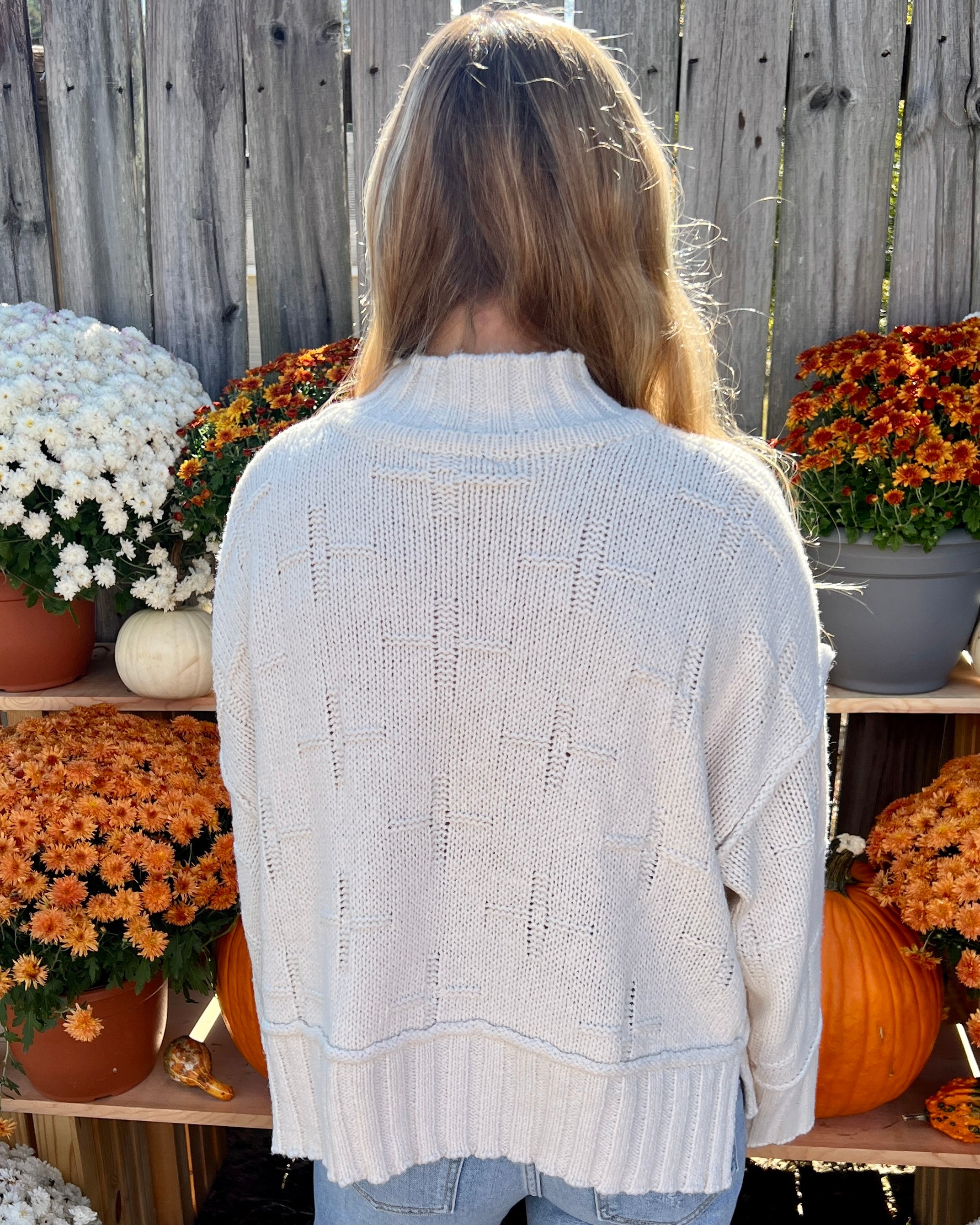 Stay On Off White Design Knitted Sweater-Shop-Womens-Boutique-Clothing