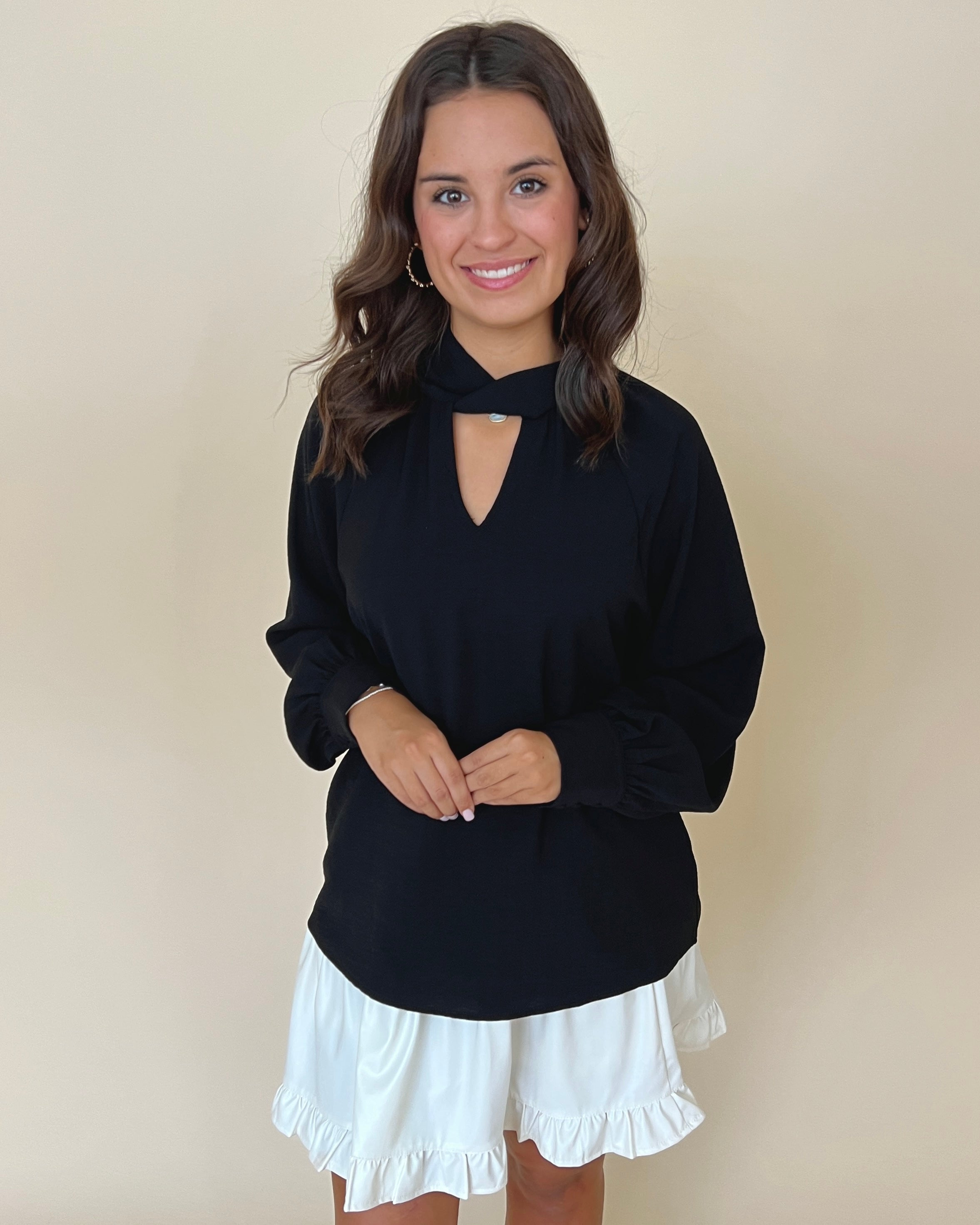 In My Heart Black Keyhole Top-Shop-Womens-Boutique-Clothing