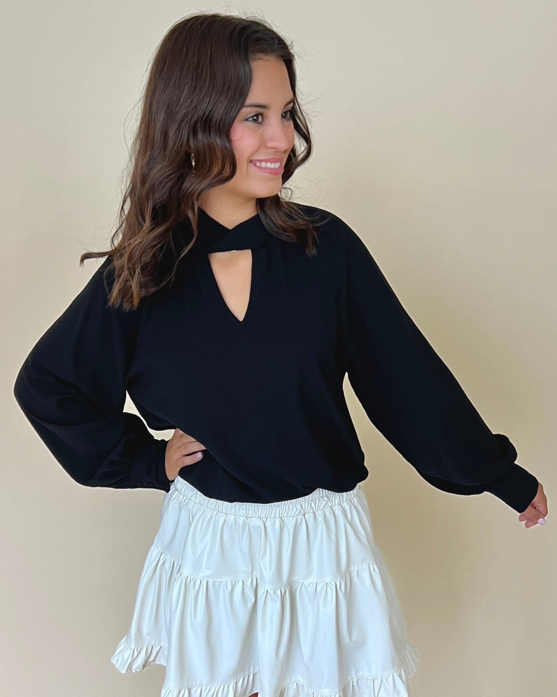 In My Heart Black Keyhole Top-Shop-Womens-Boutique-Clothing