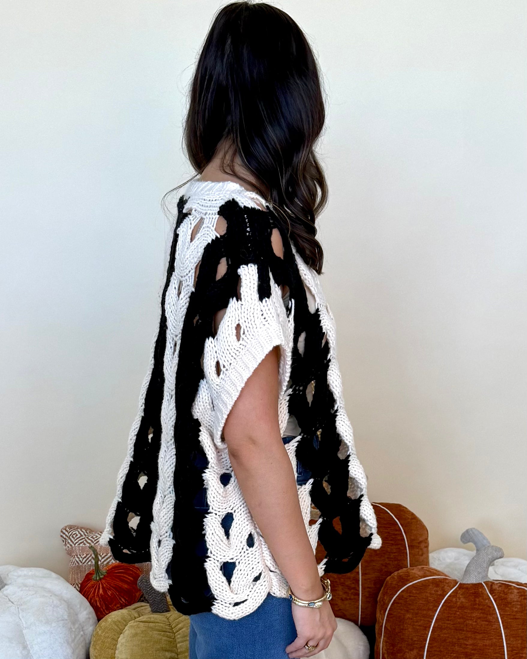 On Her Way Oatmeal/Black Sweater Vest-Shop-Womens-Boutique-Clothing