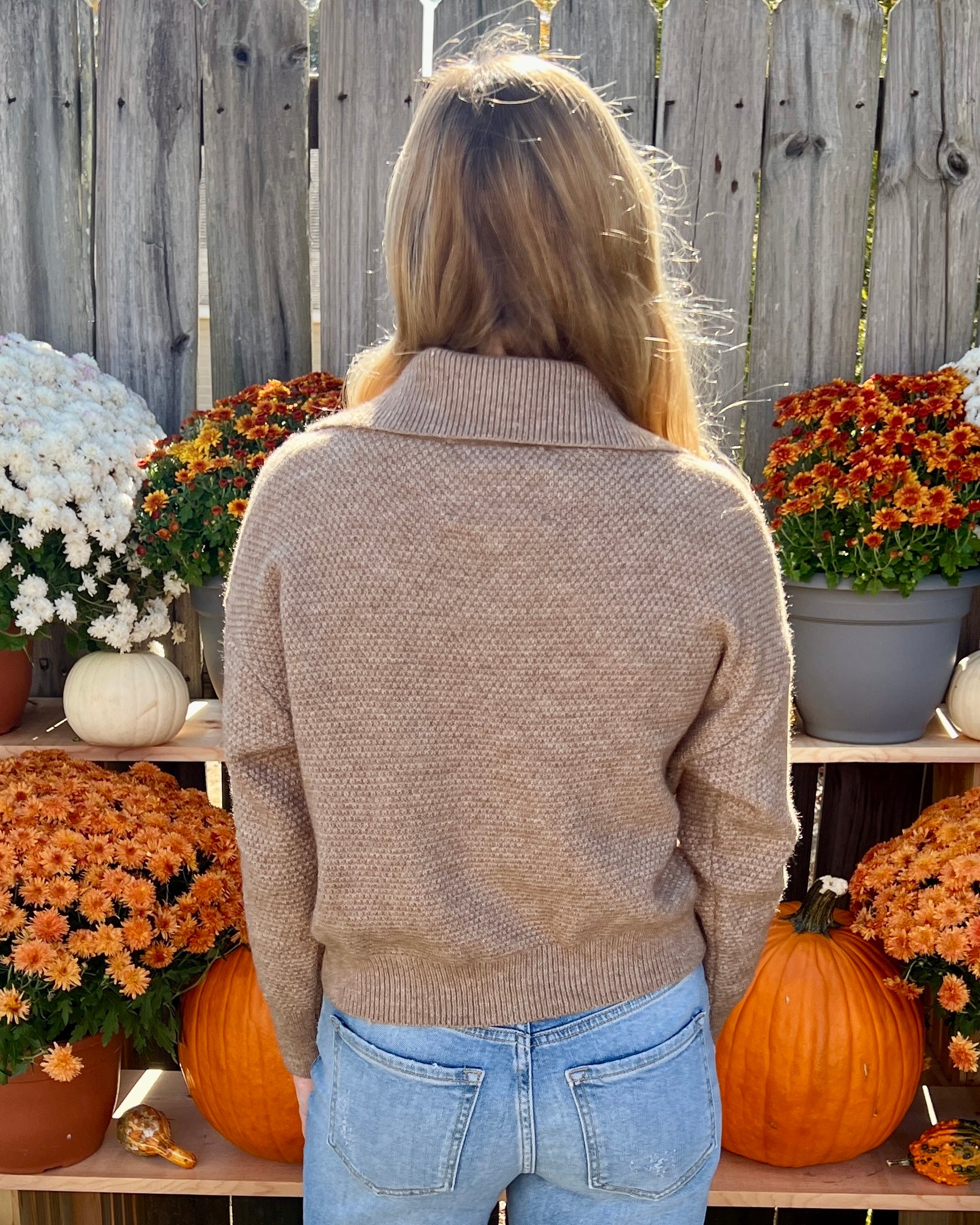 Stolen Glances Taupe Cable Knit Collared Cardigan-Shop-Womens-Boutique-Clothing