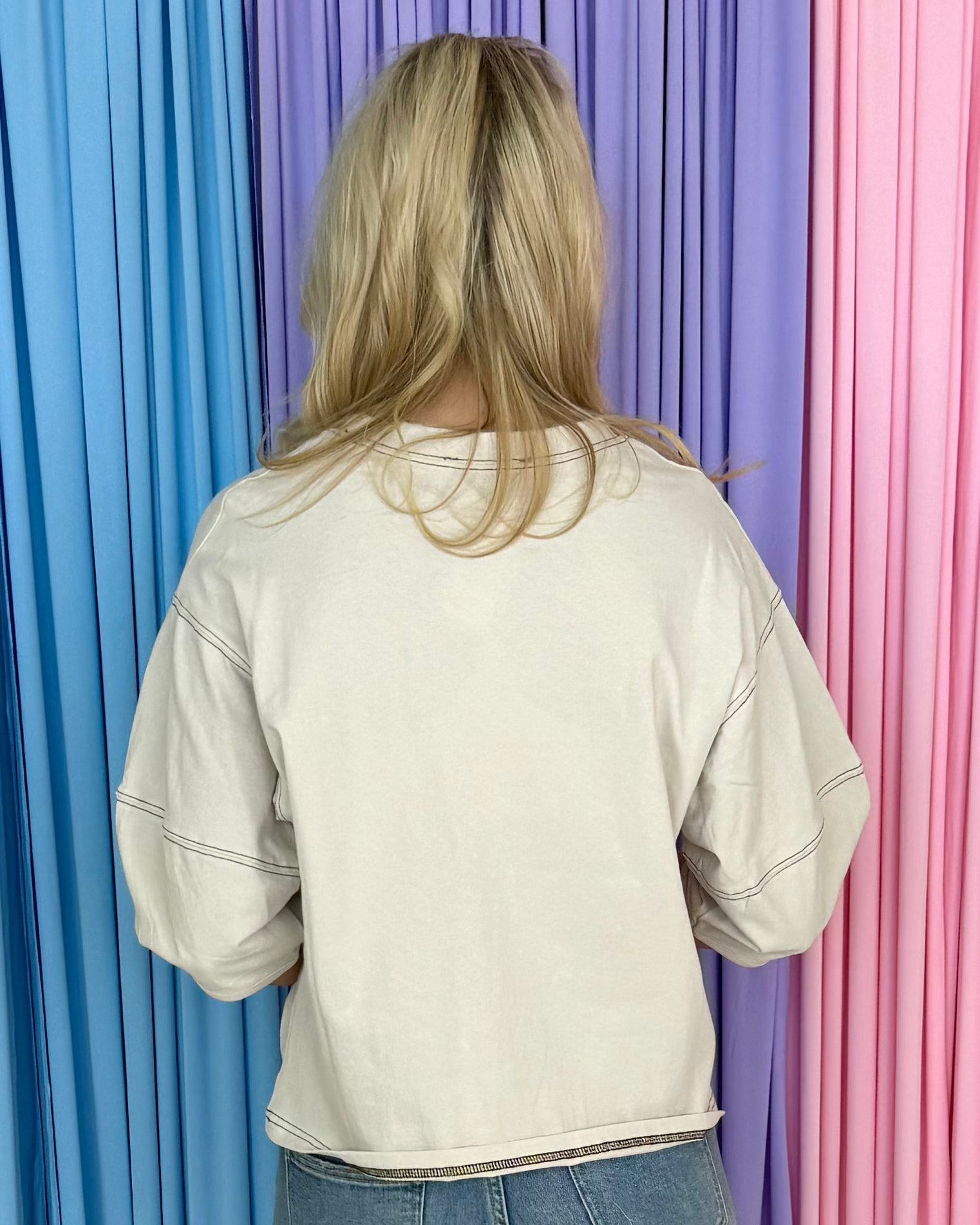 Sweet Summer Days Sand Beige 3/4 Sleeve Top-Shop-Womens-Boutique-Clothing