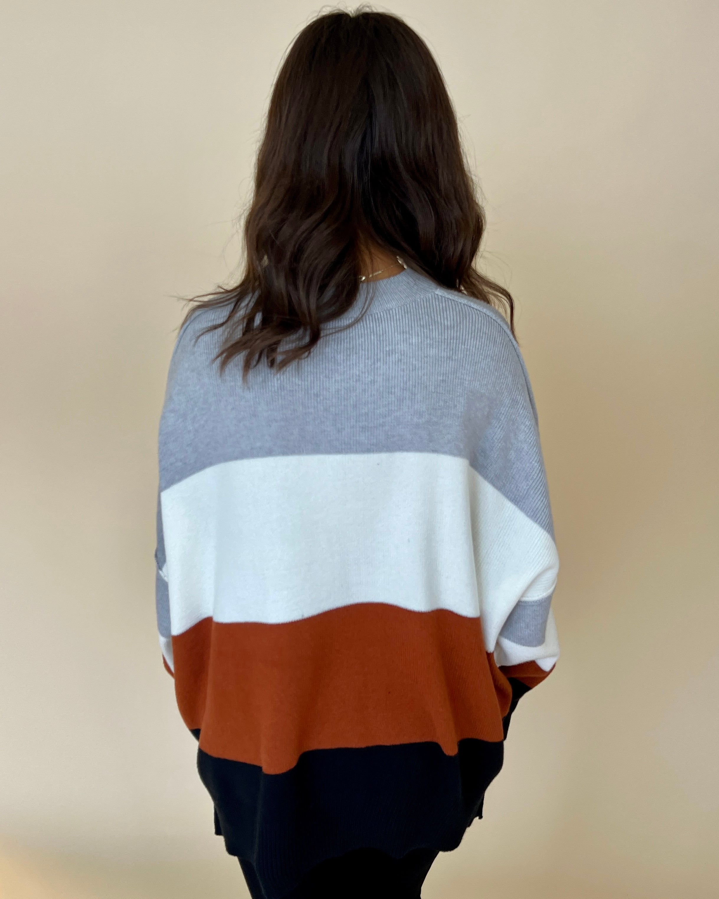 One Last Chance Black Striped Round Neck Sweater-Shop-Womens-Boutique-Clothing
