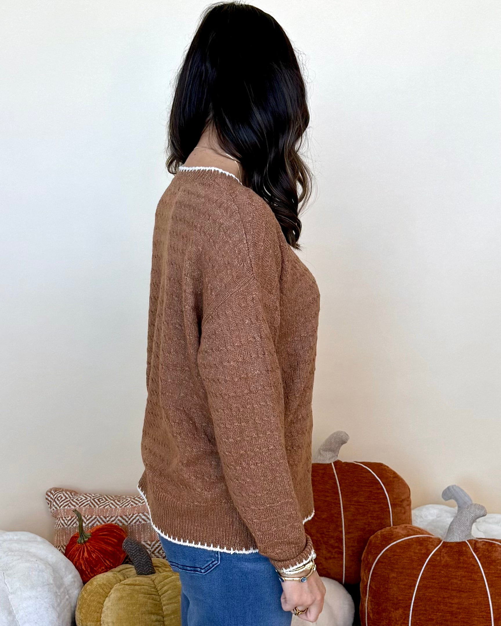 Doing My Best Camel Stitched Cable Sweater-Shop-Womens-Boutique-Clothing