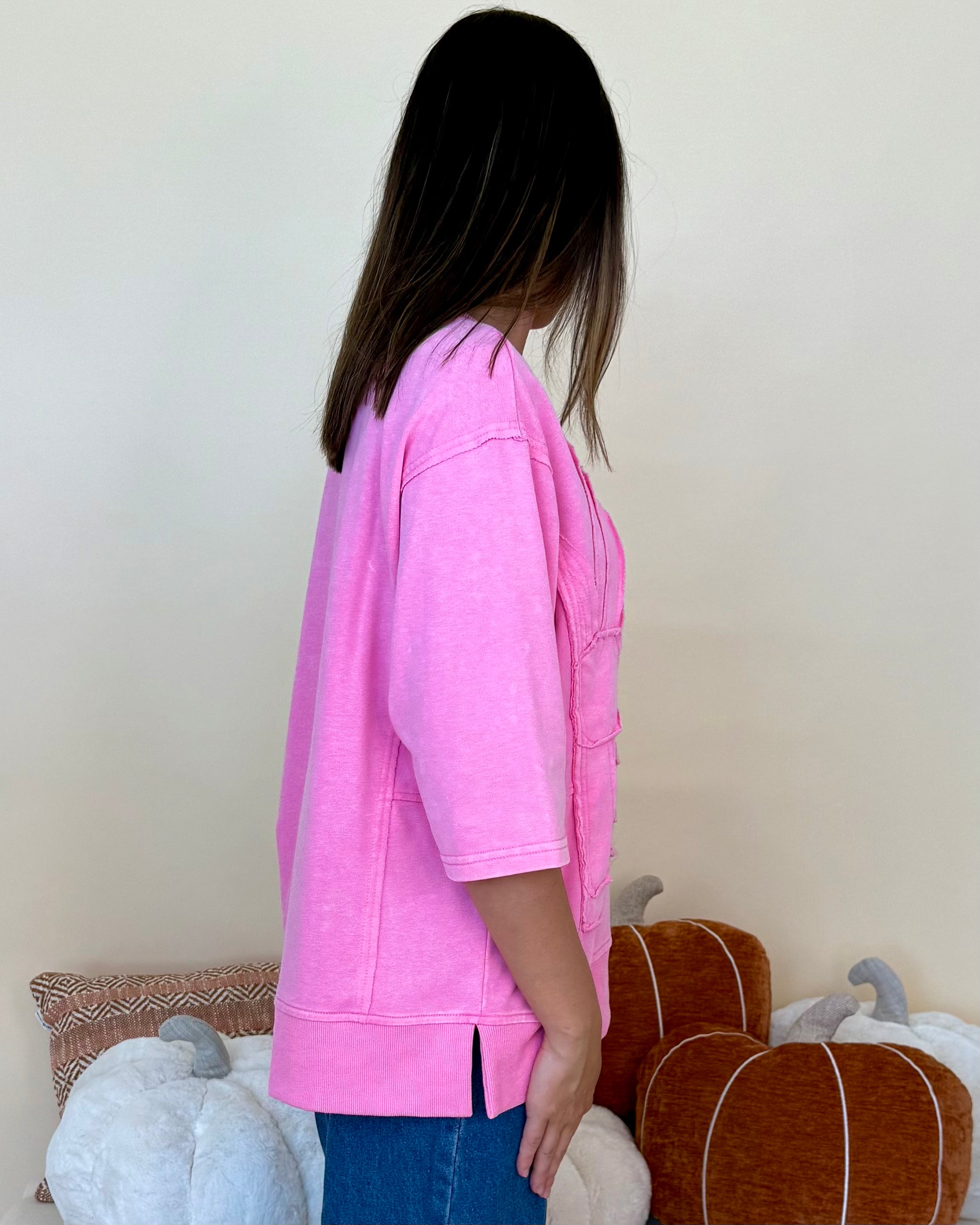 A Glance Pink Flower Top-Shop-Womens-Boutique-Clothing